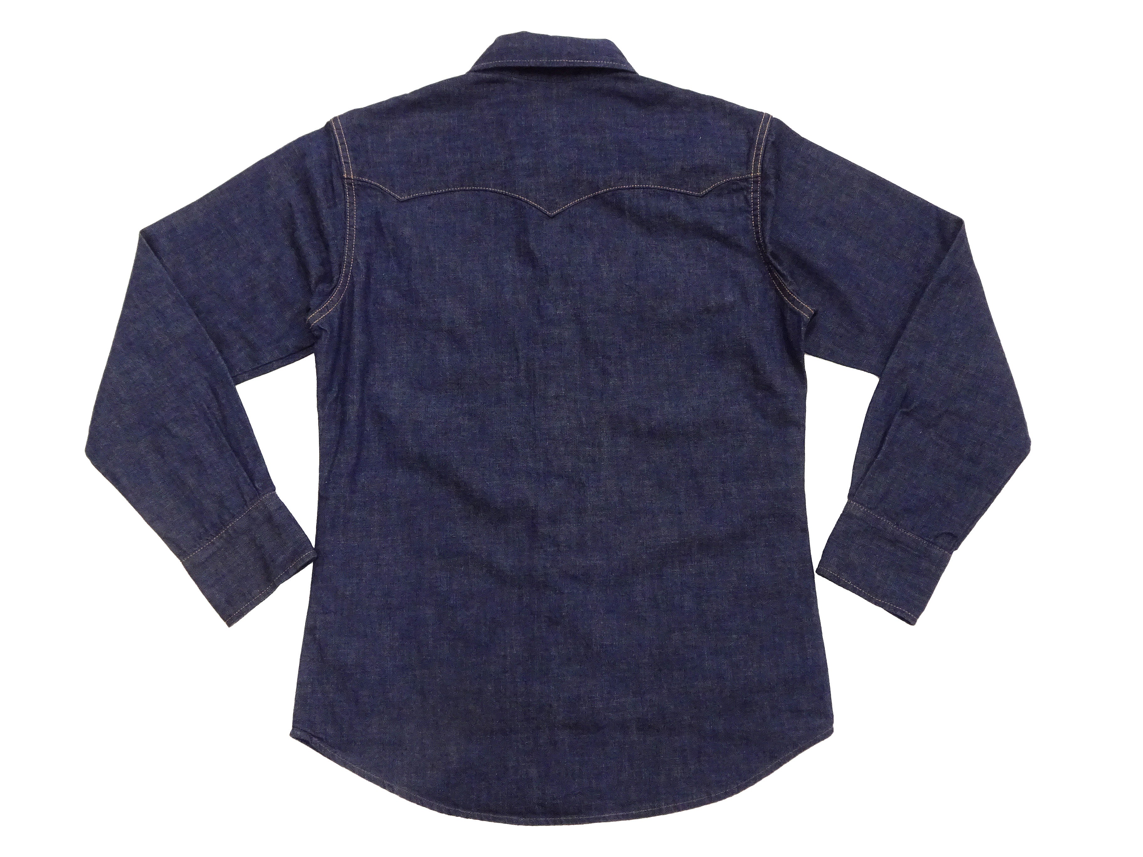 TOYS McCOY Men's Long Sleeve Denim Western Shirt, Steve McQueen "Nevada Smith" Inspired, 8 oz One-Wash Deep Indigo, Snap-Front, Made in Japan (TMS2601) - Image 15