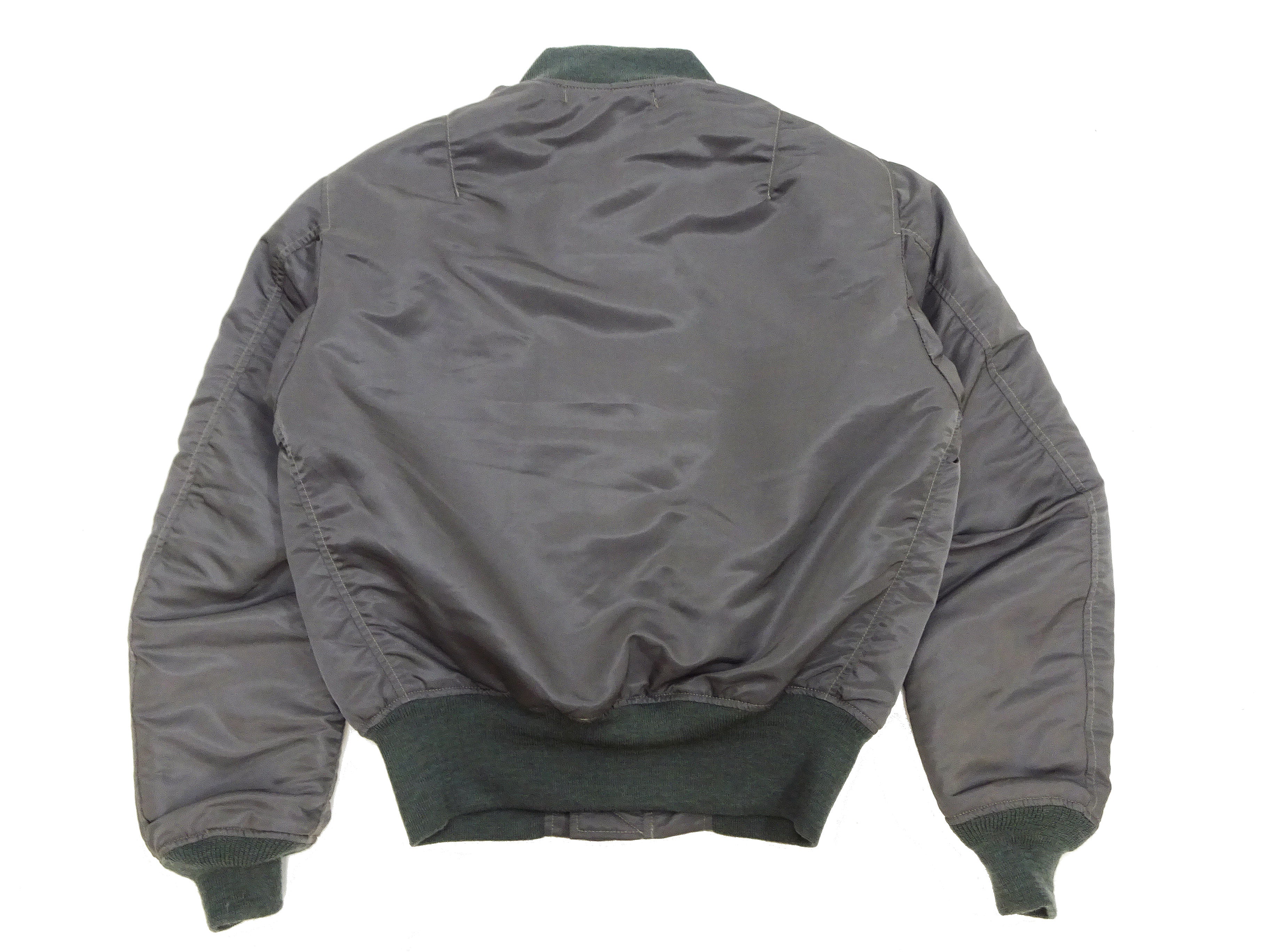 TOYS McCOY Men's MA-1 Flight Jacket - Albert Turner Reproduction, Sage Gray Nylon Bomber Jacket, Made in Japan TMJ2533 - Image 16