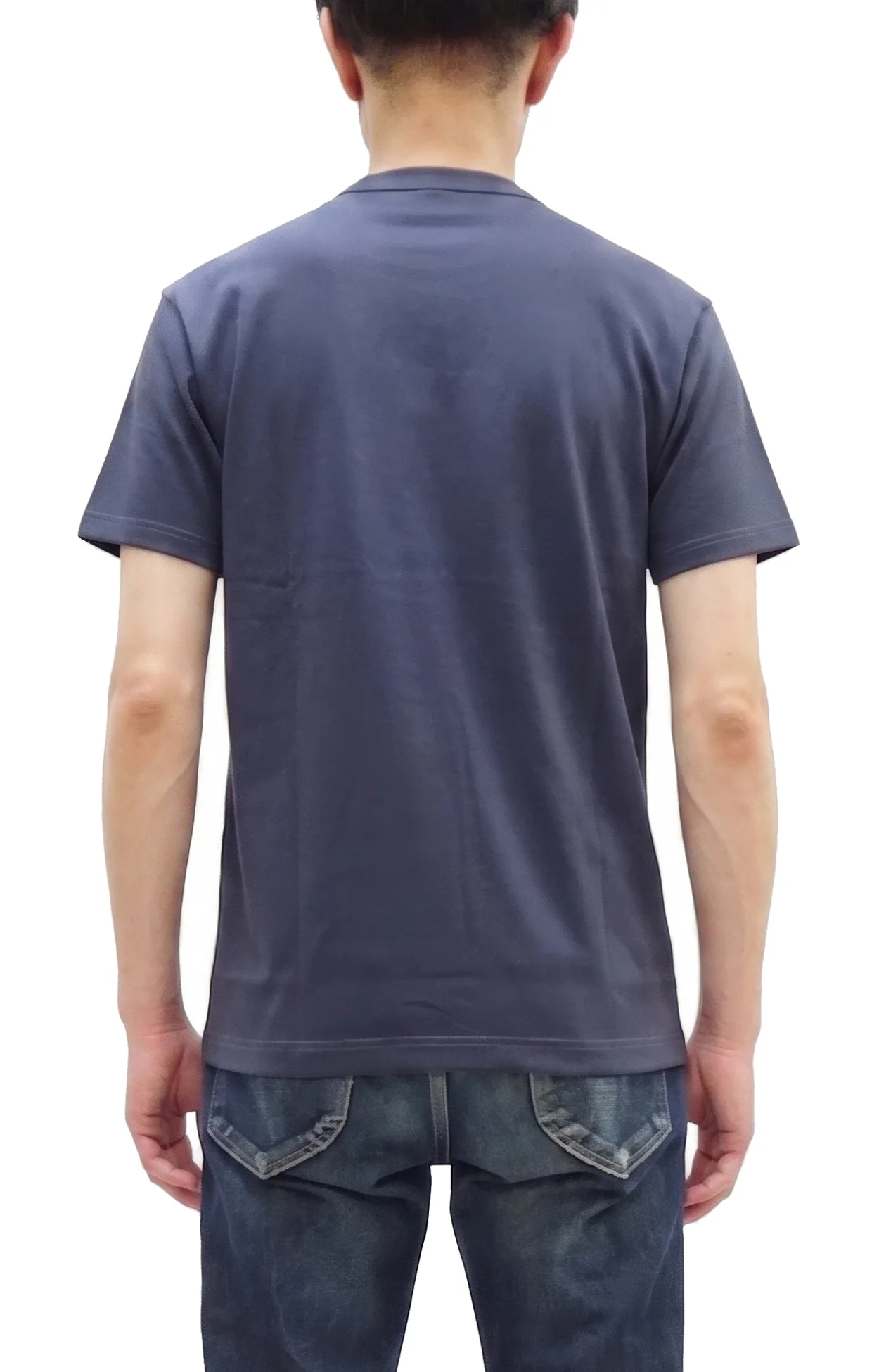 TOYS McCOY Men's Plain Short Sleeve Pocket T-Shirt - Steve McQueen Inspired, Tubular Knit Jersey, Unwashed, Made in Japan (TMC2615 120 Muted Blue) - Image 4