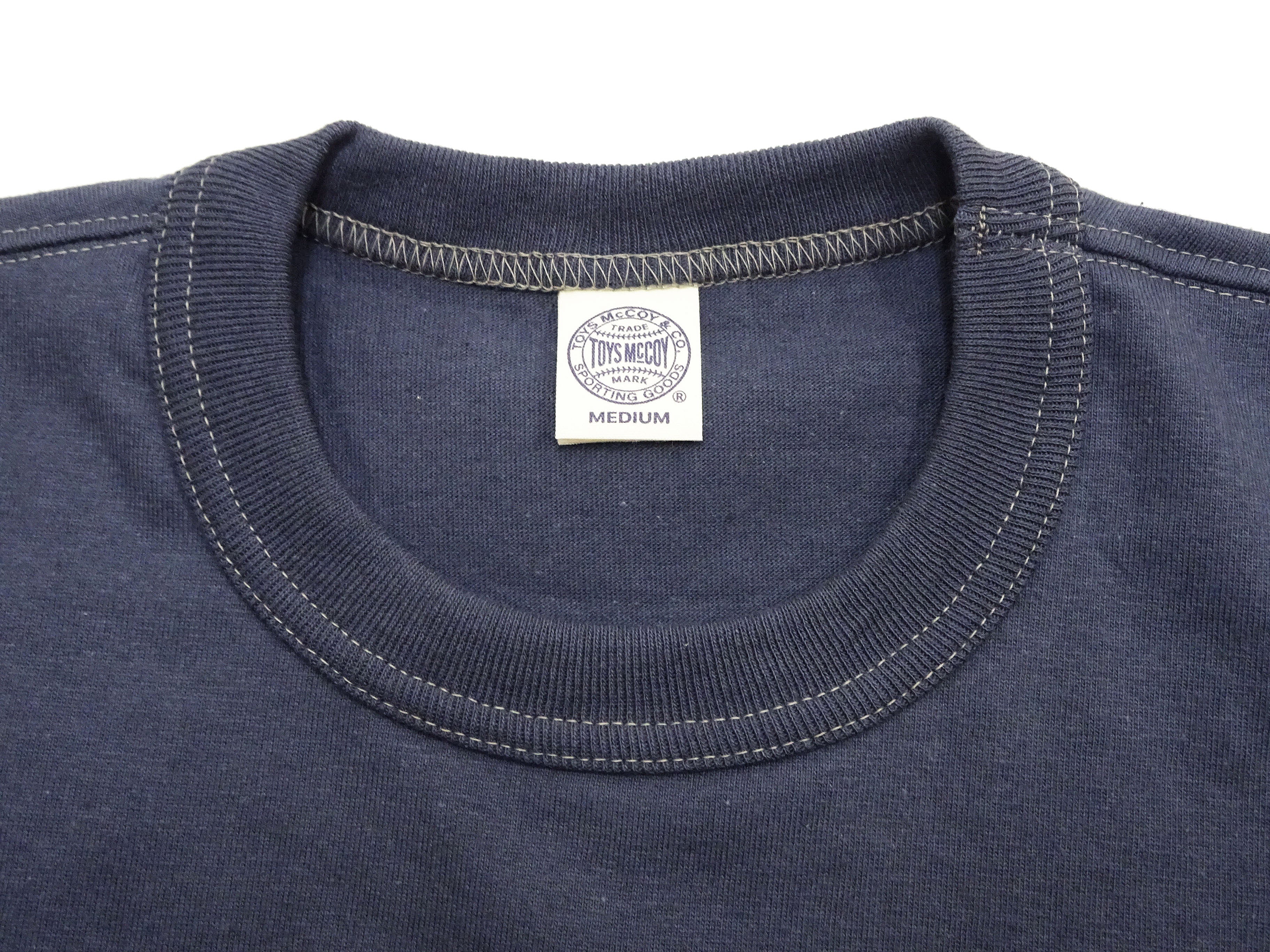 TOYS McCOY Men's Plain Short Sleeve Pocket T-Shirt - Steve McQueen Inspired, Tubular Knit Jersey, Unwashed, Made in Japan (TMC2615 120 Muted Blue) - Image 8