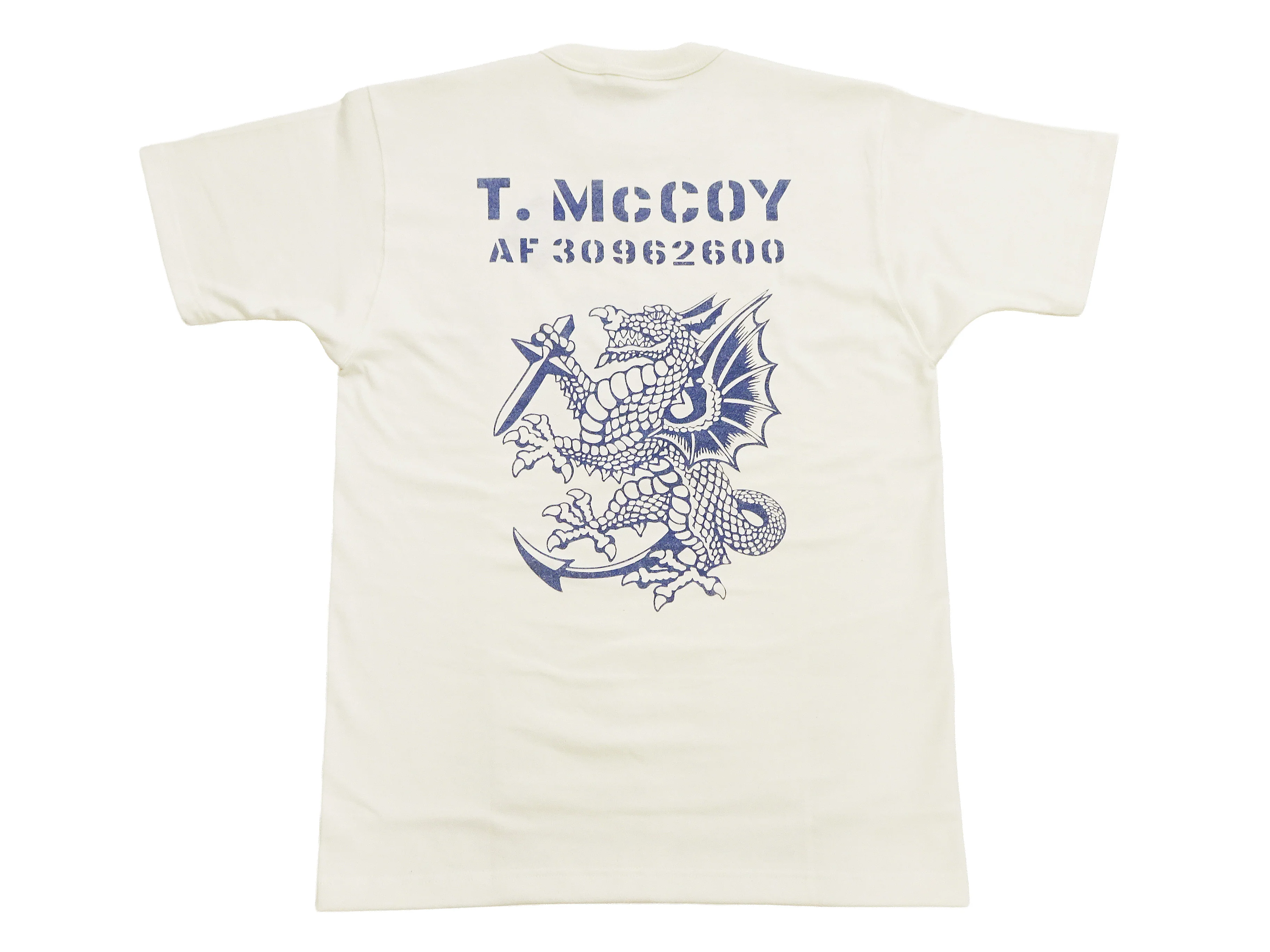 TOYS McCOY Men's Short Sleeve Military Graphic Vintage-Inspired T-Shirt, Loopwheel Tubular Tee with V-Gusset, Unwashed Finish, Made in Japan (TMC2608 011 Off White) - Image 9
