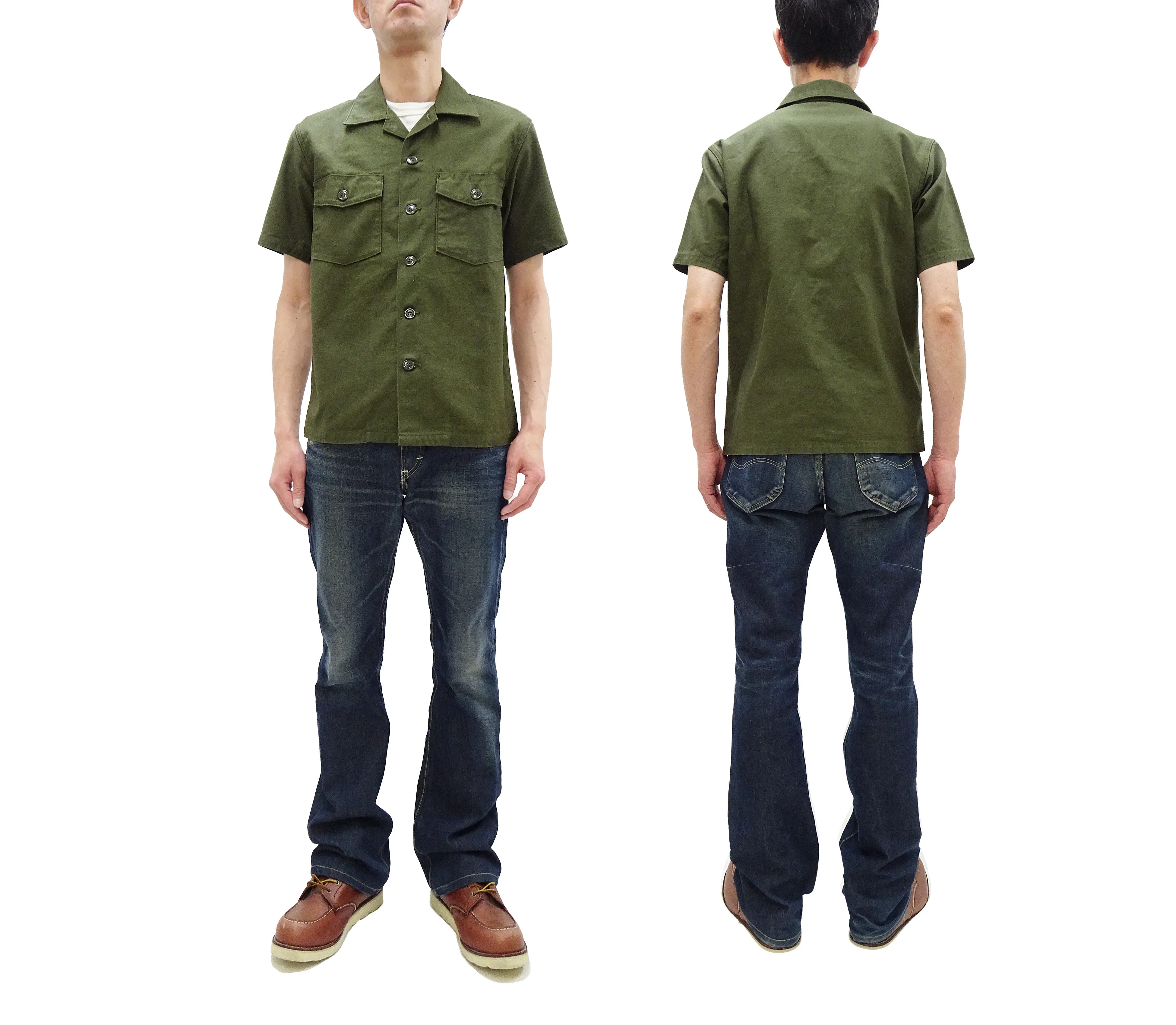 TOYS McCOY Men's Short-Sleeve Shirt - Reproduction of the U.S. Army OG-107 Utility Shirt (Modified Short-Sleeve Version) TMS2505 Olive - Image 3