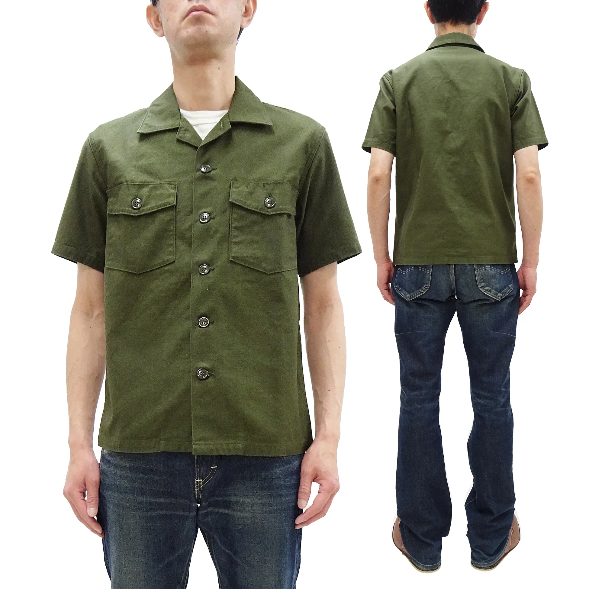 TOYS McCOY Men's Short-Sleeve Shirt - Reproduction of the U.S. Army OG-107 Utility Shirt (Modified Short-Sleeve Version) TMS2505 Olive - Image 5
