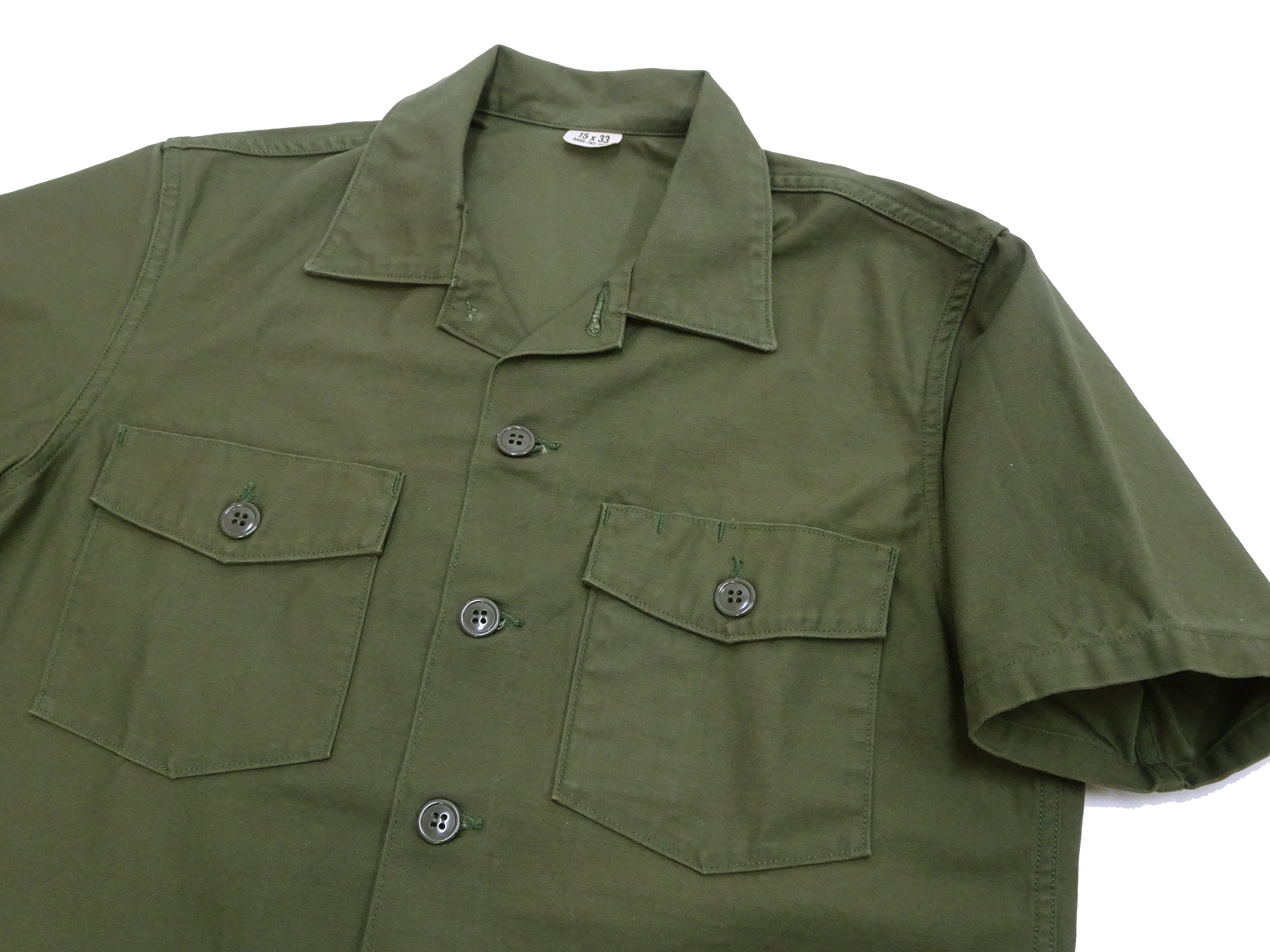 TOYS McCOY Men's Short-Sleeve Shirt - Reproduction of the U.S. Army OG-107 Utility Shirt (Modified Short-Sleeve Version) TMS2505 Olive - Image 7