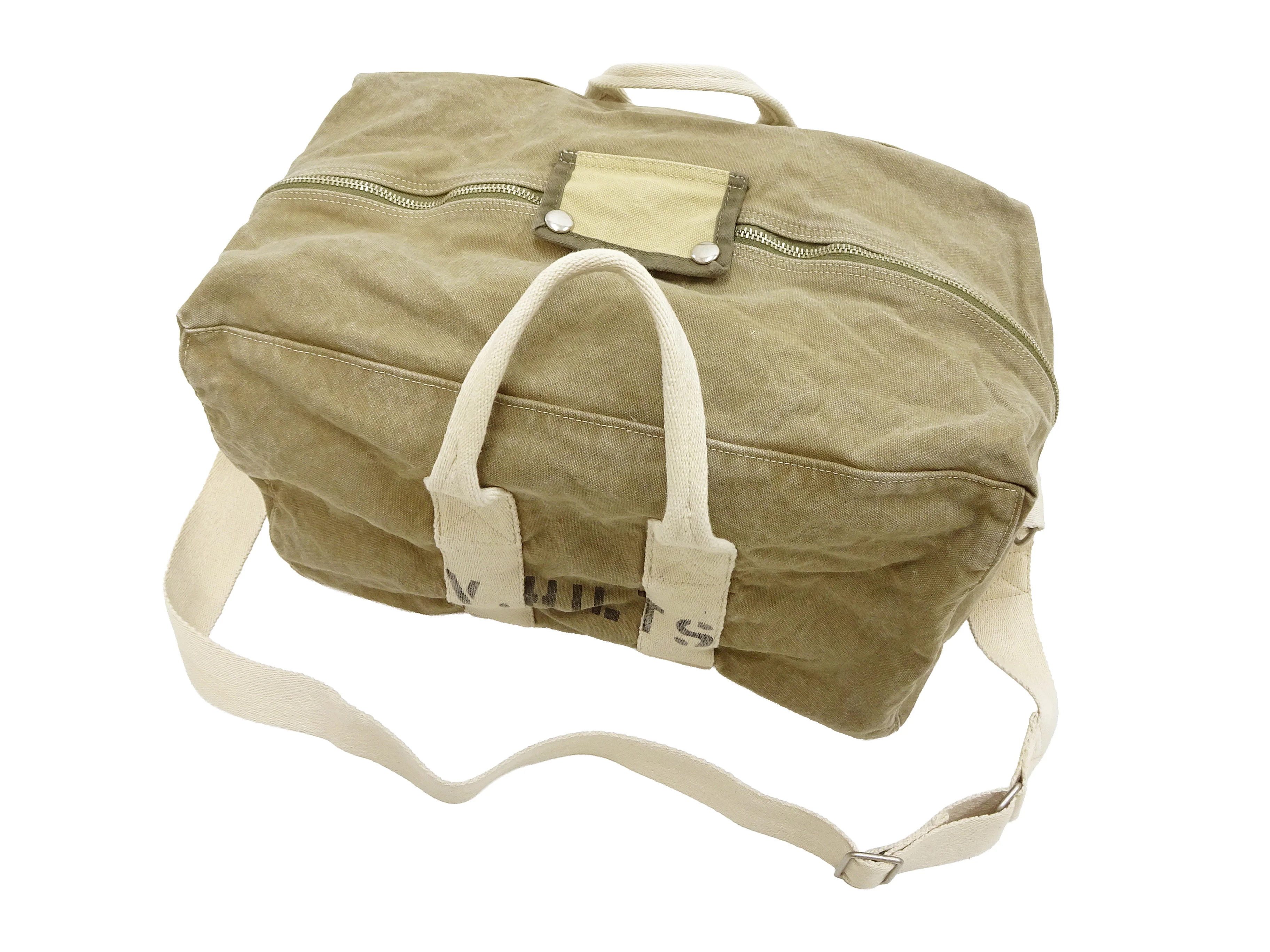TOYS McCOY Men's Steve McQueen Aviator’s Kit Bag “V. HILTS” - Canvas Boston Duffel Bag Inspired by The Great Escape - Made in Japan (TMA2522 041 Khaki) - Image 6
