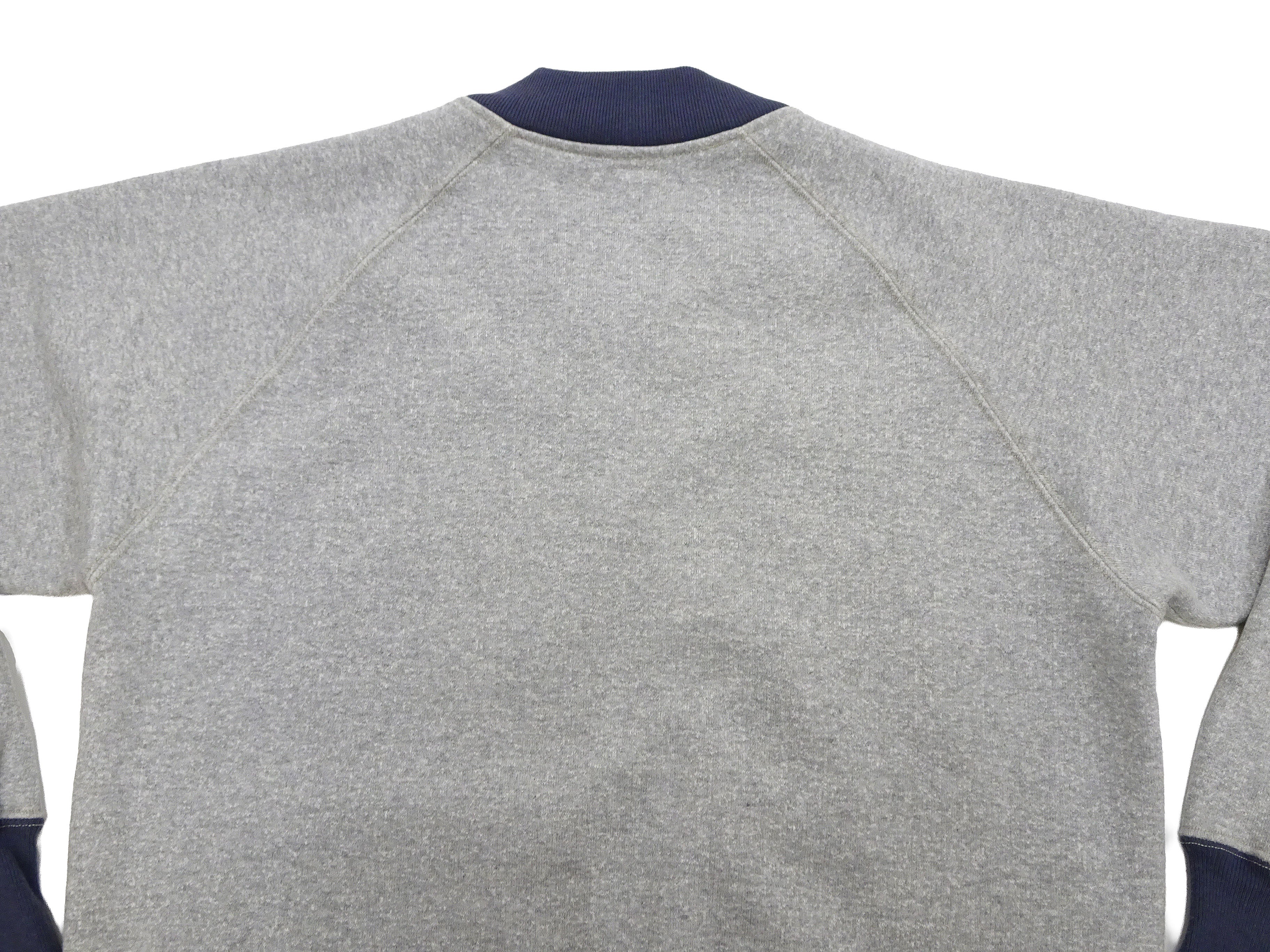 TOYS McCOY Men's Zip-Up Sweatshirt - USAAF C-2 Inspired, No Hood, Heavyweight 100% Cotton Loopwheel Fleece, Two-Tone Contrast Panel Design - Made in Japan (TMC2556 021 ash gray and  navy) - Image 14