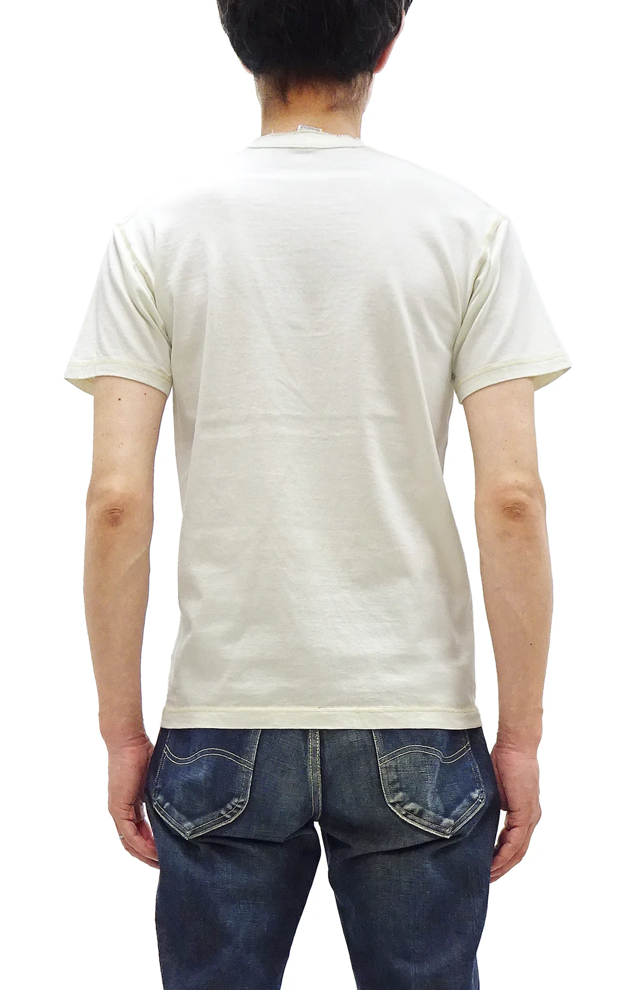 TOYS McCOY Plain Loopwheel Henley T-Shirt - Men's Short Sleeve Tubular Tee The Great American Hero Union Shirt TMC2537 011 Faded-Off-White - Image 4