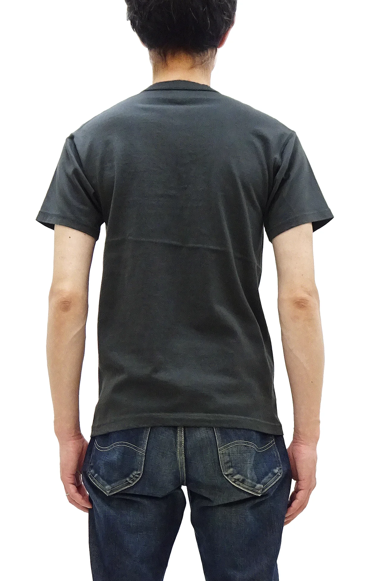 TOYS McCOY Plain Loopwheel Henley T-Shirt - Men's Short Sleeve Tubular Tee The Great American Hero Union Shirt TMC2537 030 Faded-Black - Image 4