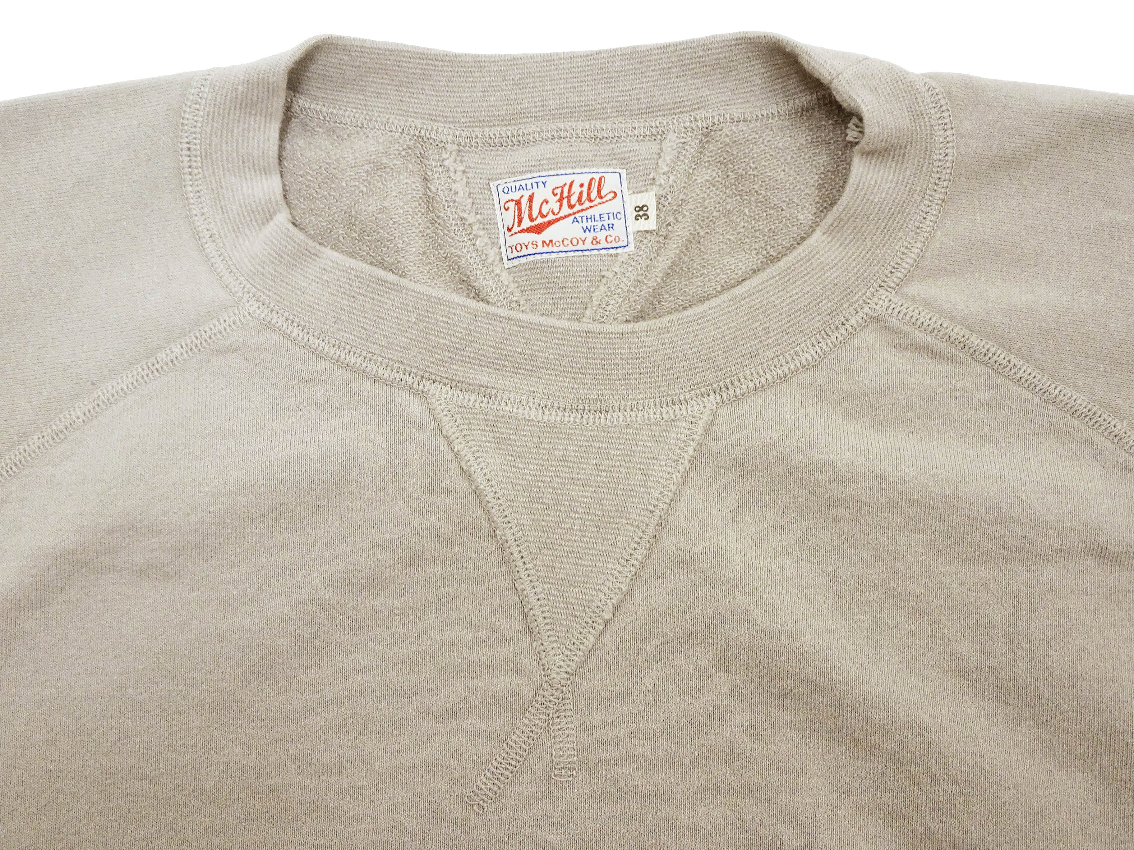 TOYS McCOY Plain Short Sleeve Sweatshirt Men's Solid Color Garment-dyed French Terry Fabric Tee Shirt TMC2429 041 Faded-Sand-Beige - Image 8