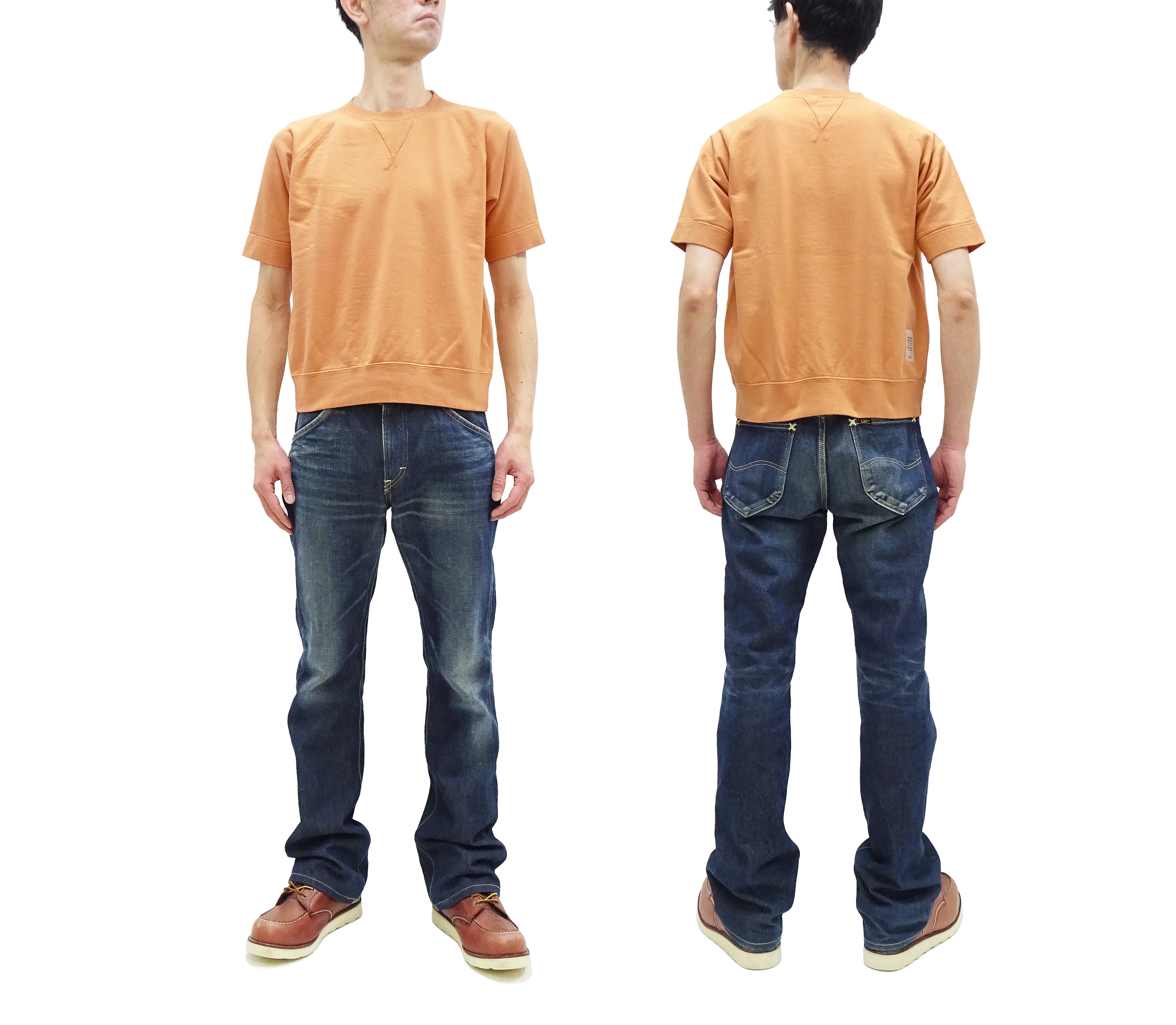 TOYS McCOY Plain Short Sleeve Sweatshirt Men's Solid Color Garment-dyed French Terry Fabric Tee Shirt TMC2429 060 Faded-Gold - Image 3