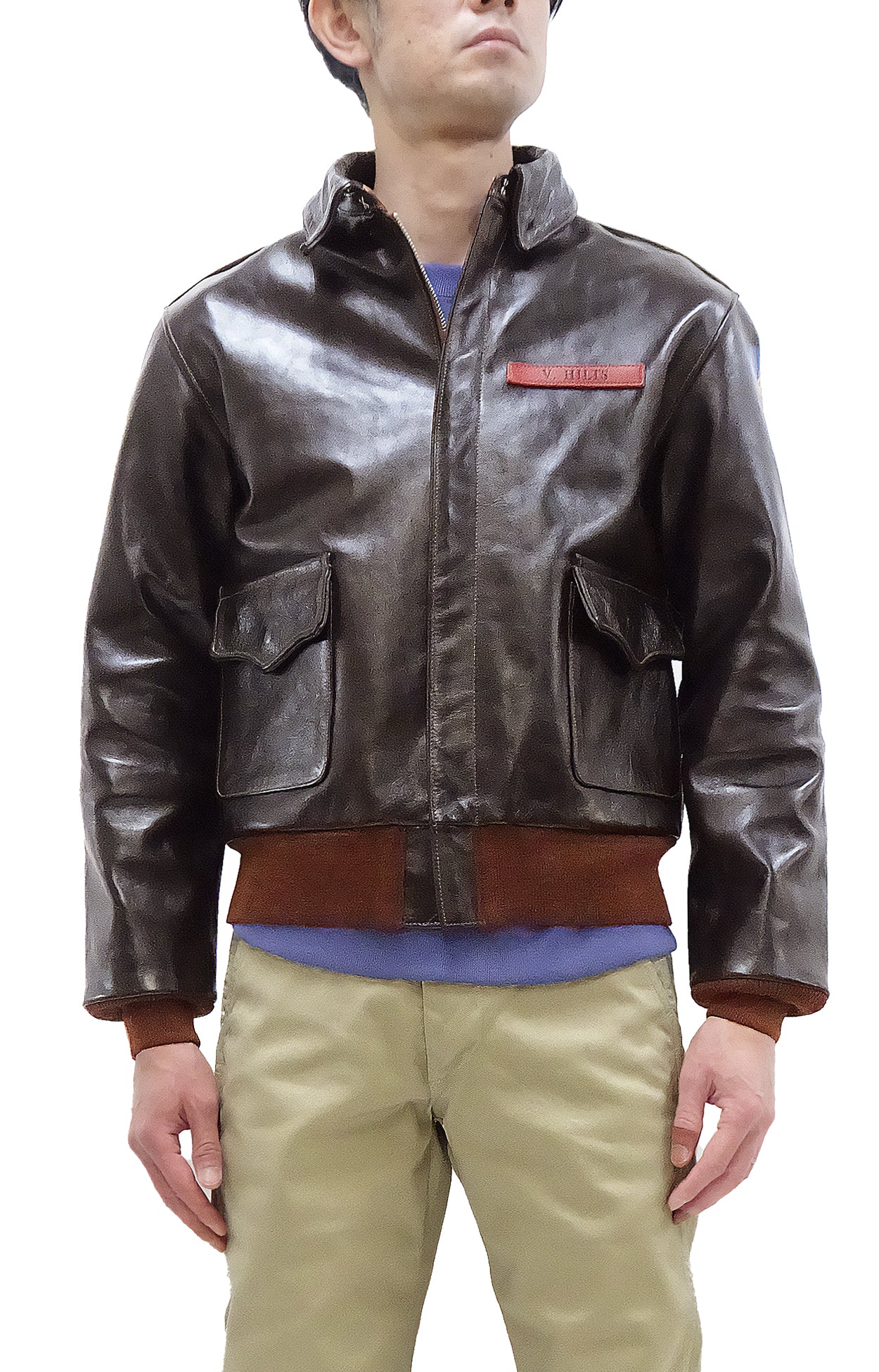 TOYS McCOY Steve McQueen A-2 Flight Jacket Men's A2 Leather Bomber Jacket TMJ2412 Seal-Brown - Image 4