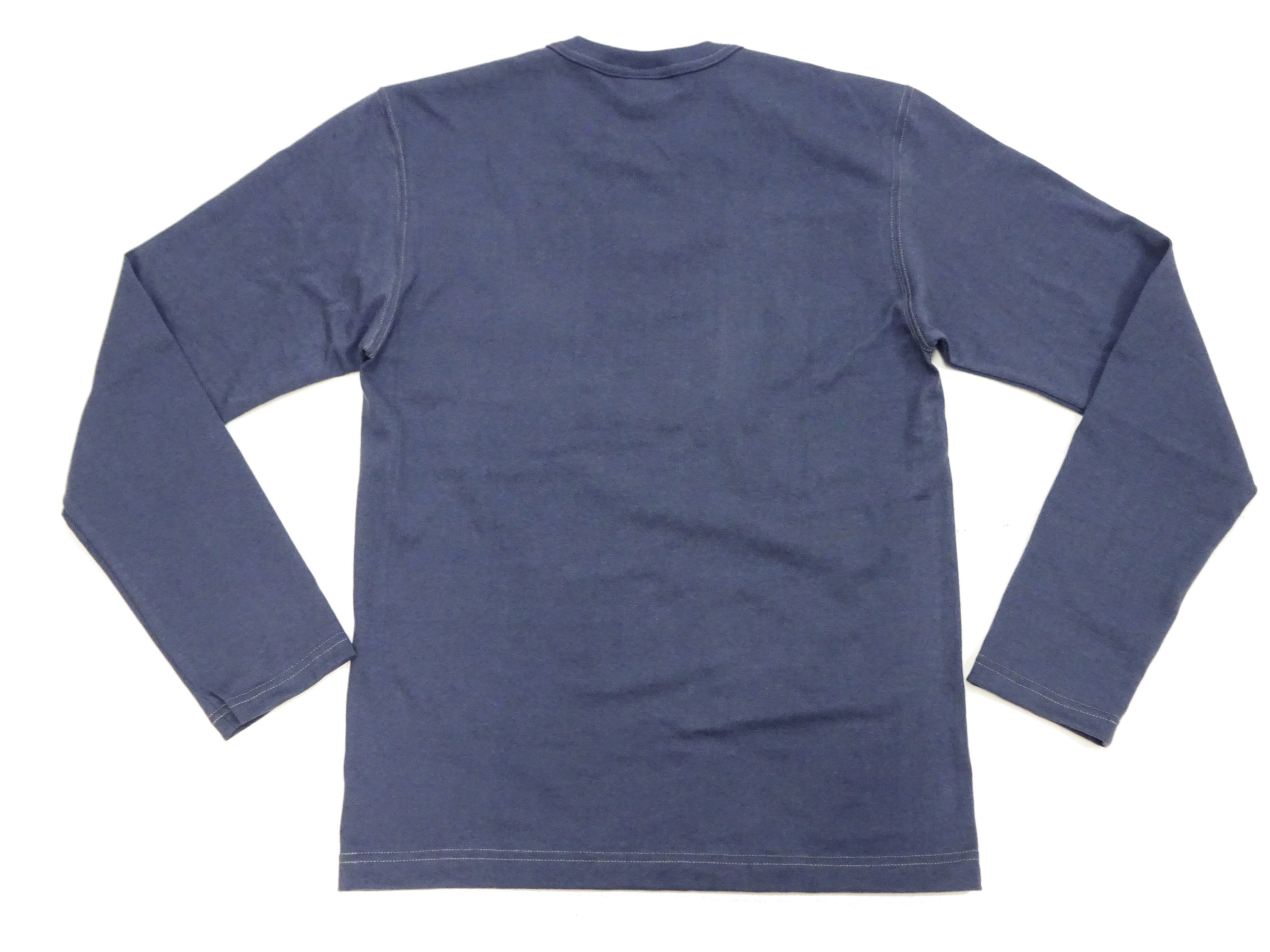 TOYS McCOY Steve McQueen Inspired Long Sleeve Pocket T-Shirt - Men's Solid Color Loopwheeled Tee - TMC2543 121 Faded Blue - Image 11