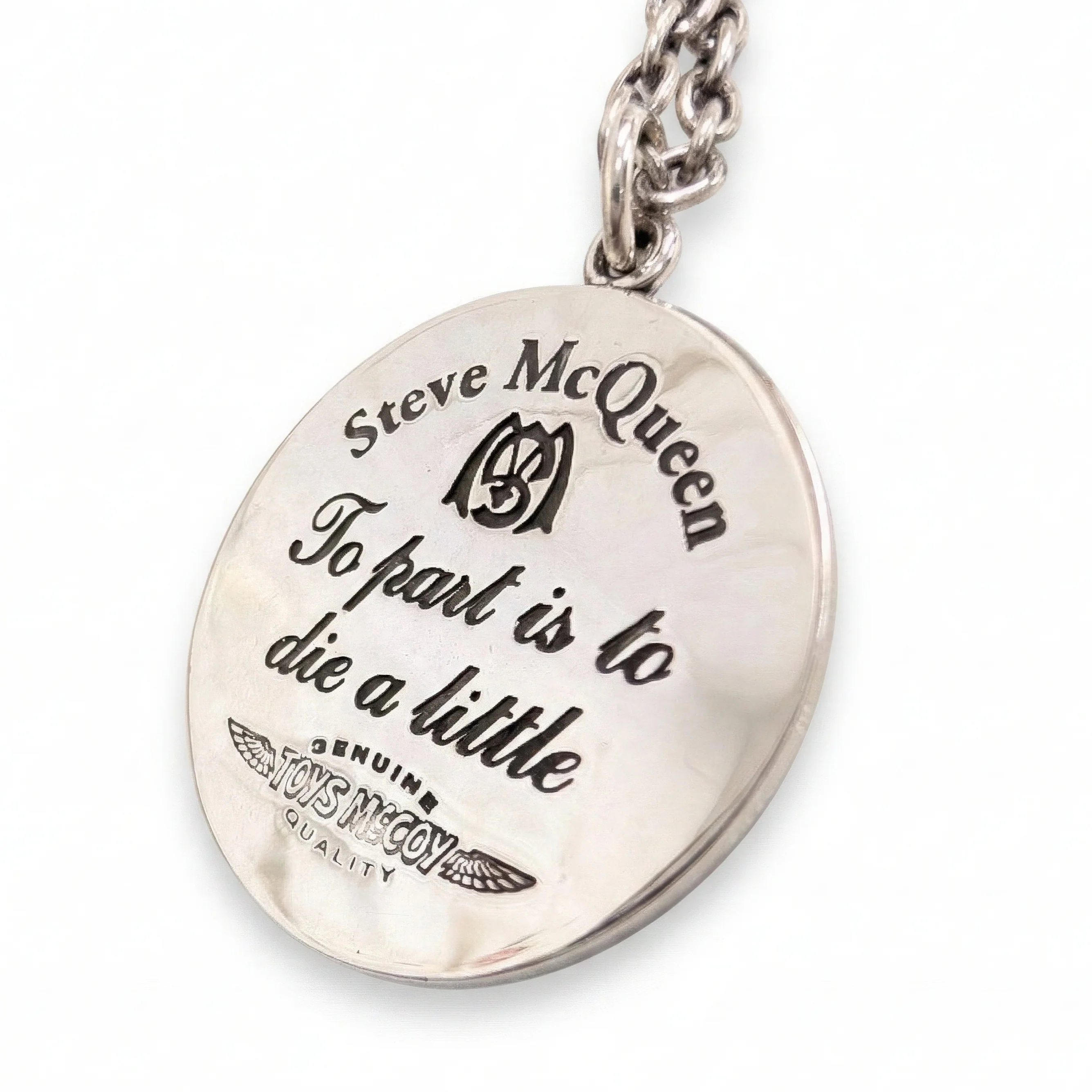TOYS McCOY Steve McQueen Pendant Necklace - Men's Saint Christopher Medallion in Sterling Silver 925 with Chain (TMA2611) - Image 2