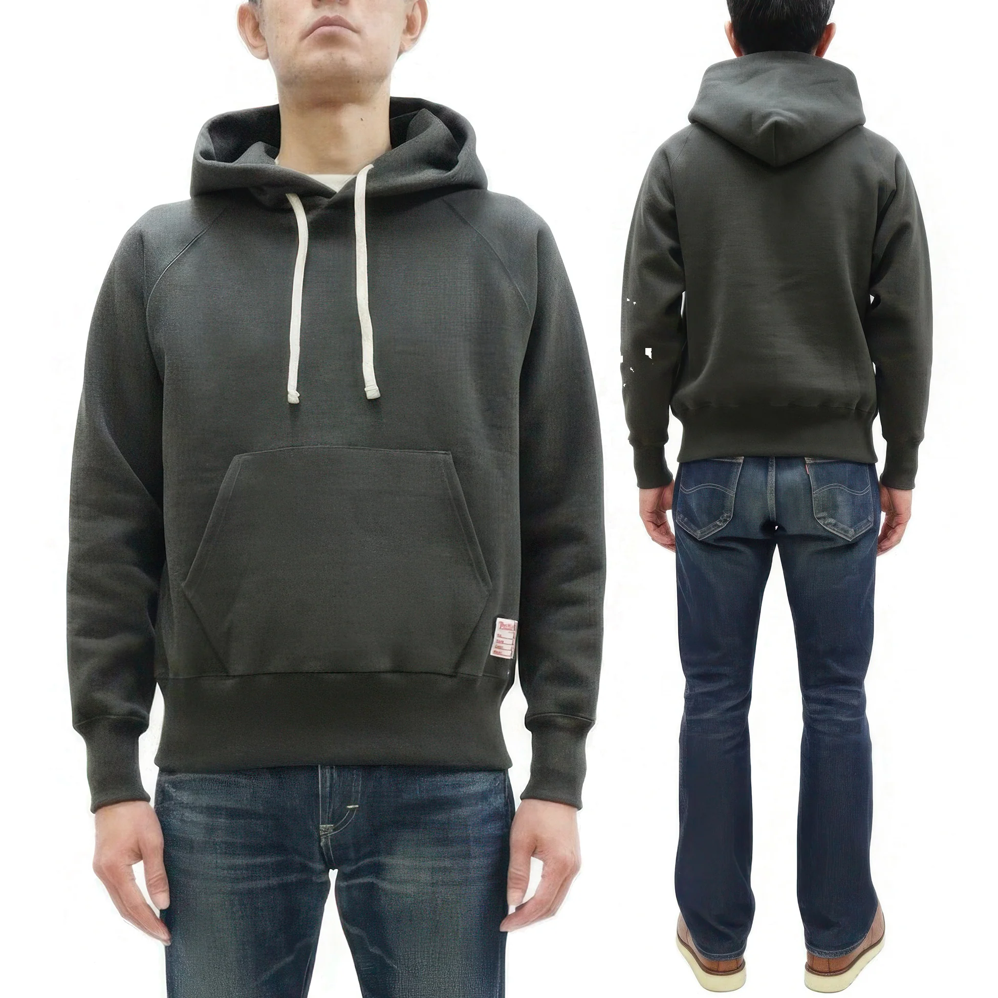TOYS McCOY Steve McQueen Pullover Hoodie - Extra Heavyweight 14.8oz Loopwheeled Fleece Hooded Sweatshirt - Made in Japan - (TMC2542 030 Faded Black) - Image 5