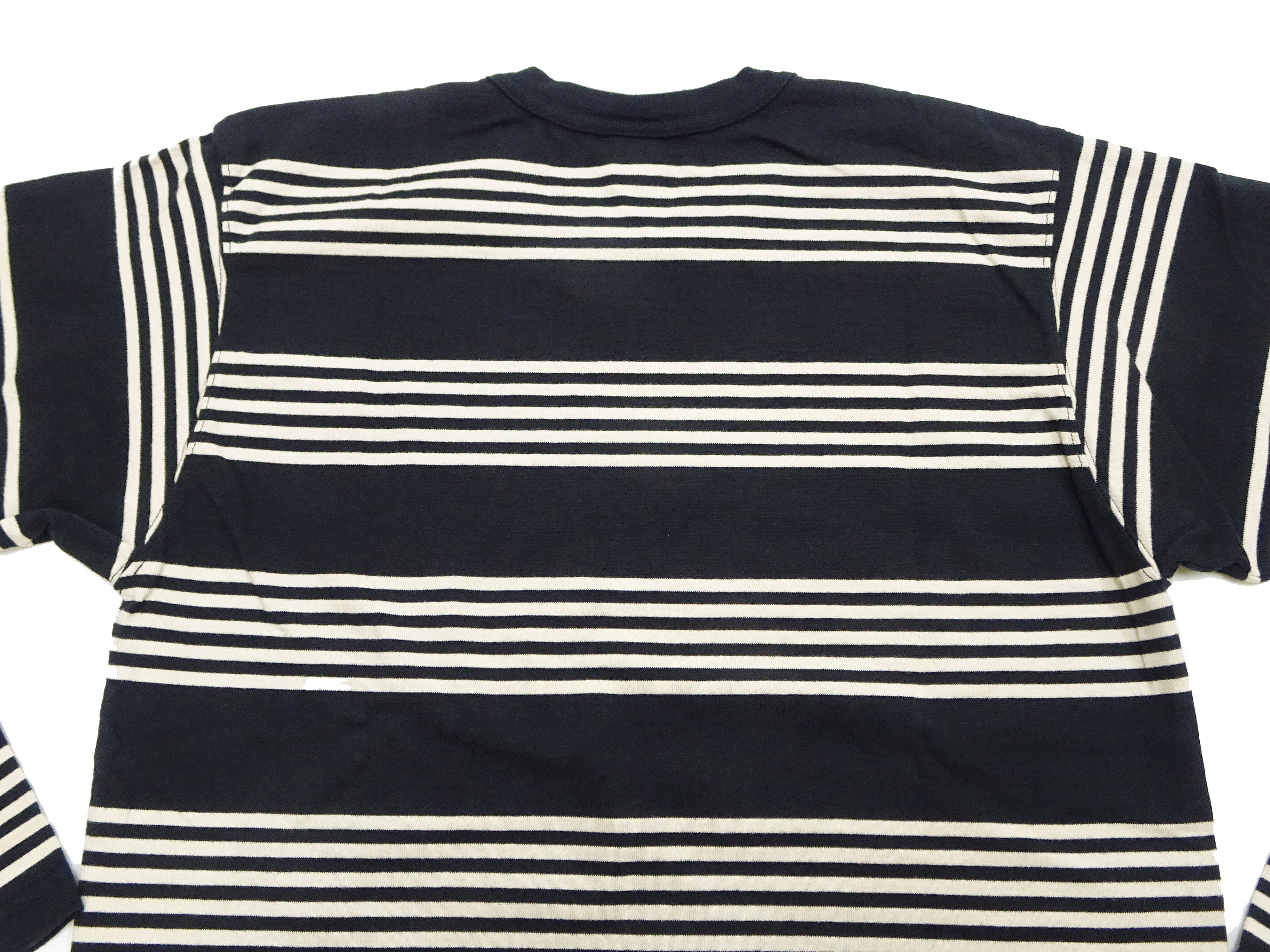 TOYS McCOY Striped T-Shirt Men's Steve McQueen Long Sleeve Horizontal Stripe Tee TMC2354 041 Ivory/Black - Image 11