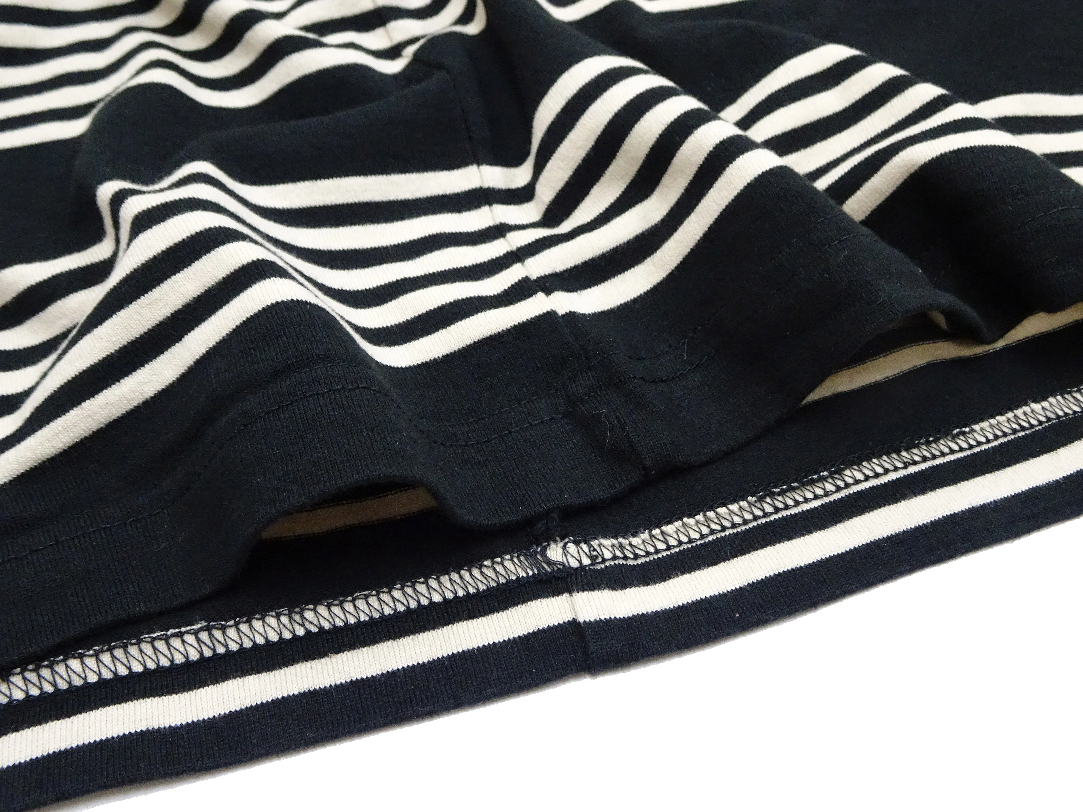 TOYS McCOY Striped T-Shirt Men's Steve McQueen Short Sleeve Horizontal Stripe Tee TMC2435 041 Ivory/Black - Image 9
