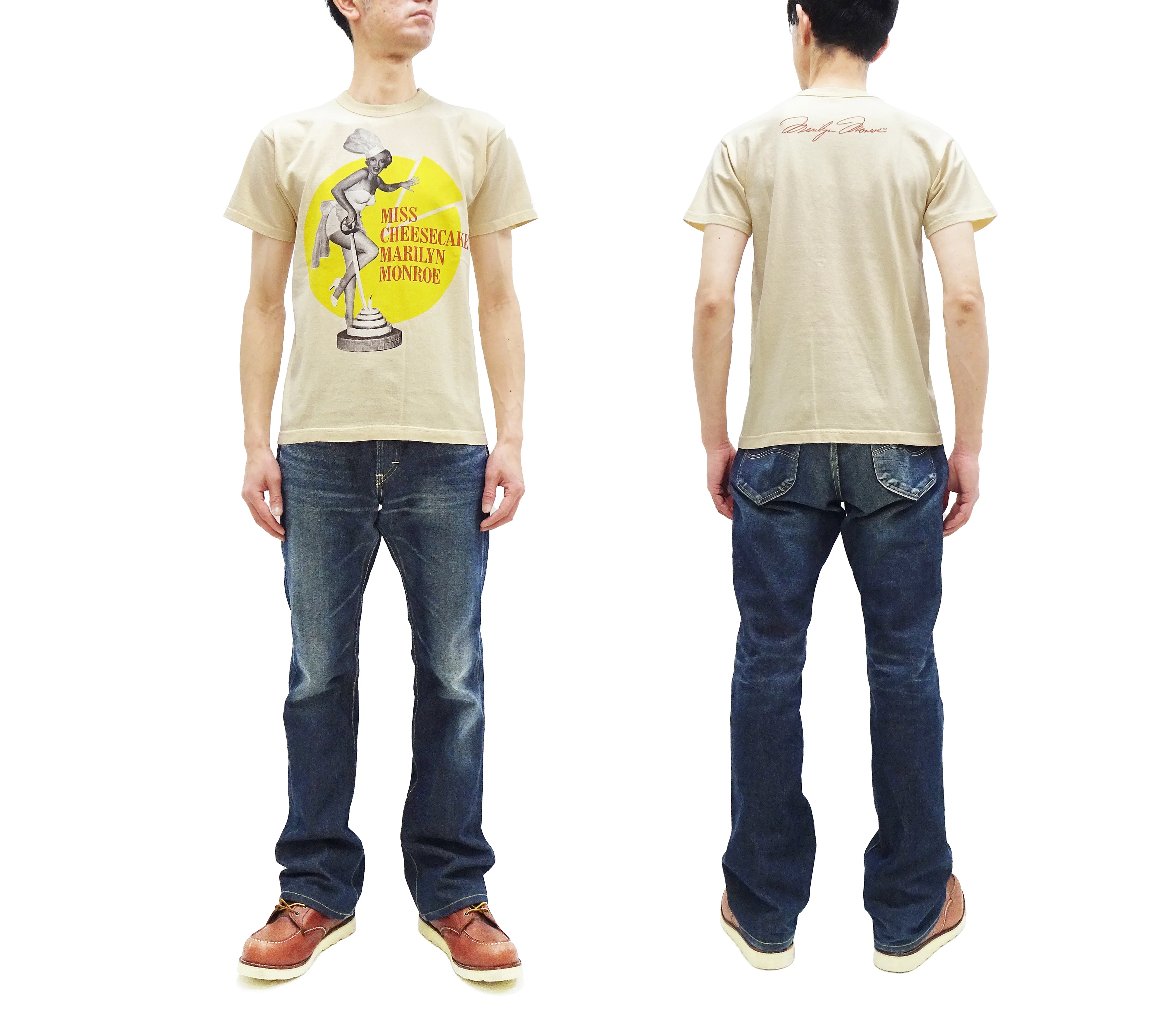 TOYS McCOY T-shirt Men's Marilyn Monroe Graphic Short Sleeve Loopwheeled Tee TMC2413 040 Natural - Image 3