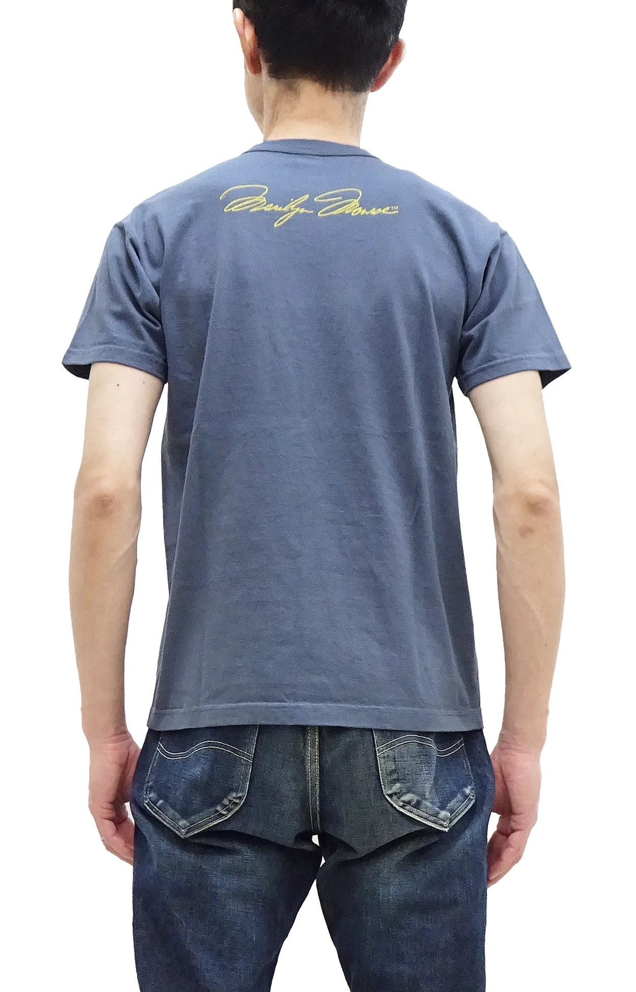 TOYS McCOY T-shirt Men's Marilyn Monroe Graphic Short Sleeve Loopwheeled Tee TMC2413 120 Faded Blue - Image 4