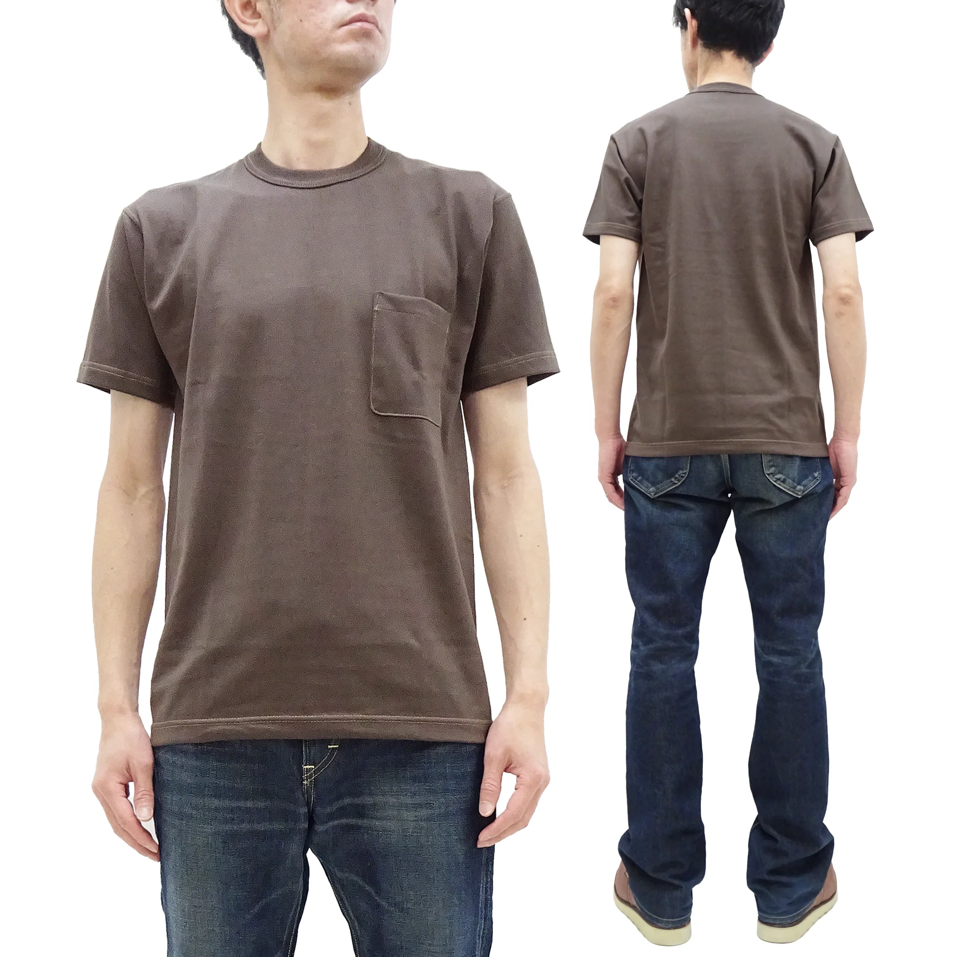 TOYS McCOY T-shirt Men's Steve McQueen Plain Pocket T-Shirt Short Sleeve Loopwheeled Tee TMC2410 021 Faded-DarK-Charcoal - Image 5