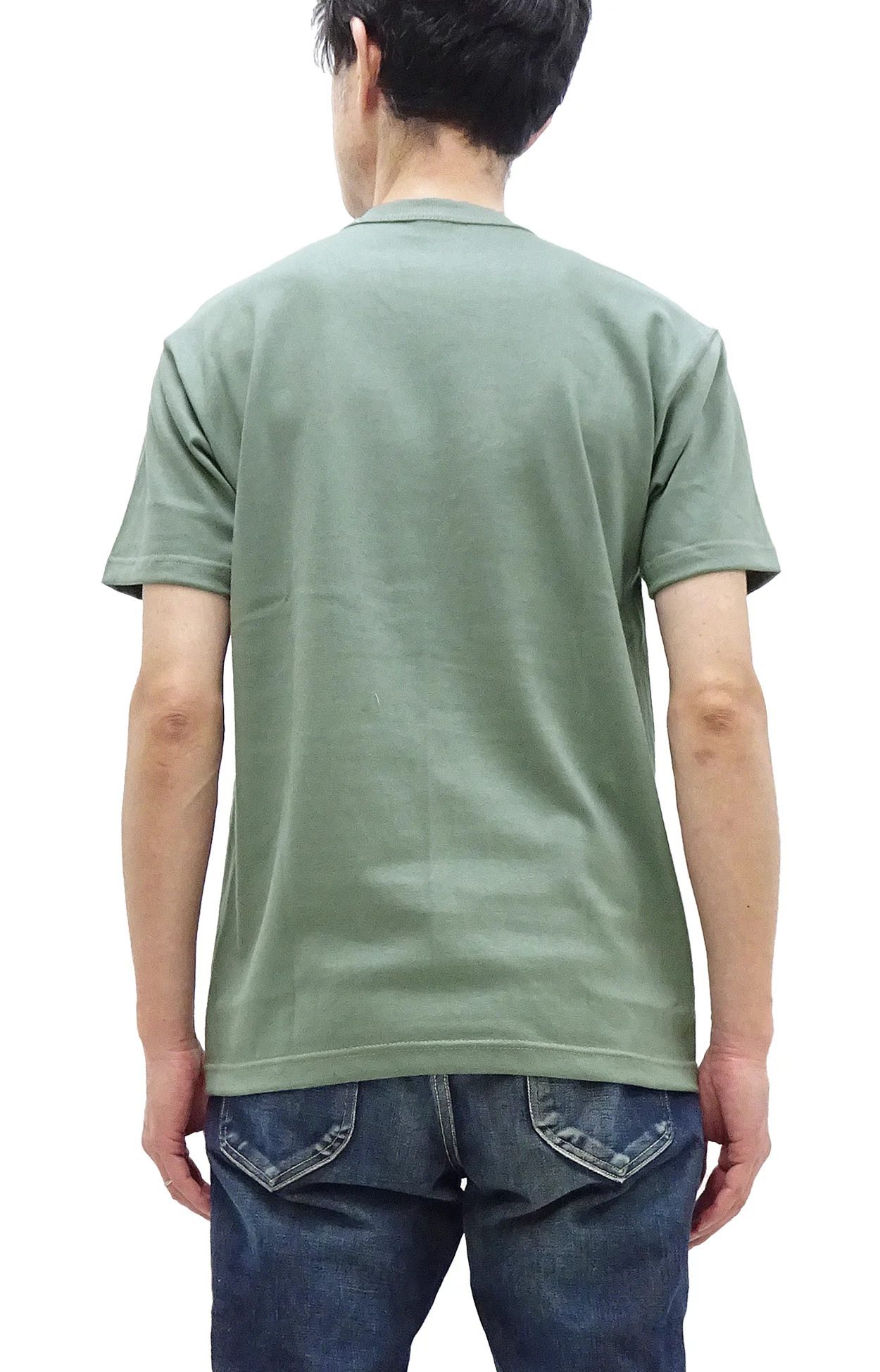 TOYS McCOY T-shirt Men's Steve McQueen Plain Pocket T-Shirt Short Sleeve Loopwheeled Tee TMC2410 160 Faded-Green - Image 4