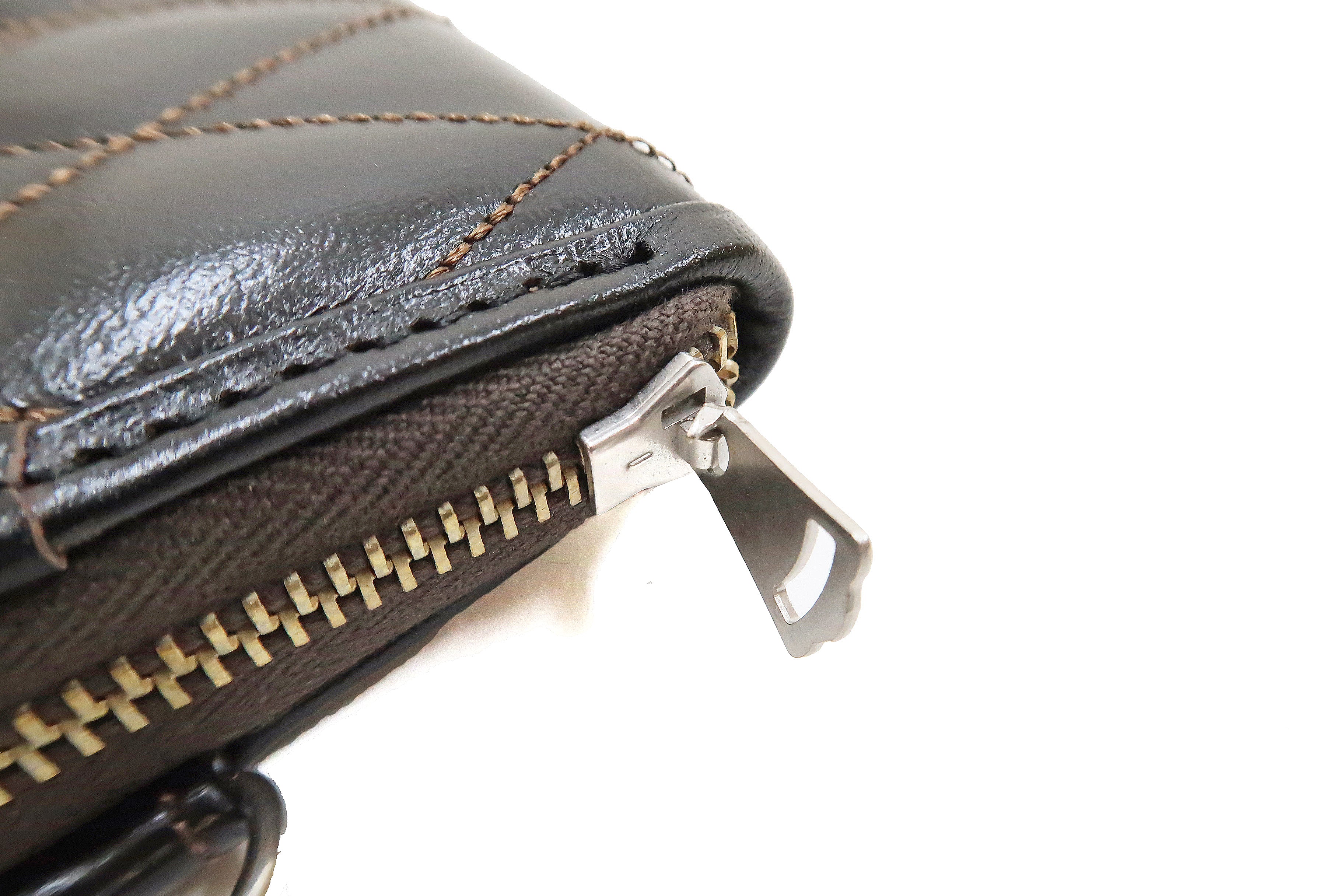 TOYS McCOY Zip-Around Long Leather Wallet Men's Casual Quilted Horsehide Leather Wallet with Three-Sided Zip TMA2506 050 Brown - Image 5