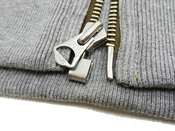 TOYS McCOY Zip-Up Sweatshirt Men's Casual C-2 Style No Hood Full Zip Sweatshirt with Rib Panel TMC2464 021 Ash-Gray - Image 12