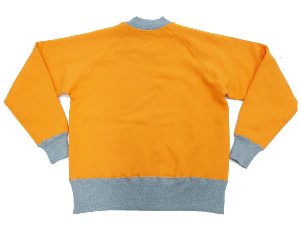 TOYS McCOY Zip-Up Sweatshirt Men's Casual C-2 Style No Hood Full Zip Sweatshirt with Rib Panel TMC2464 070 Orange x Ash-Gray - Image 13