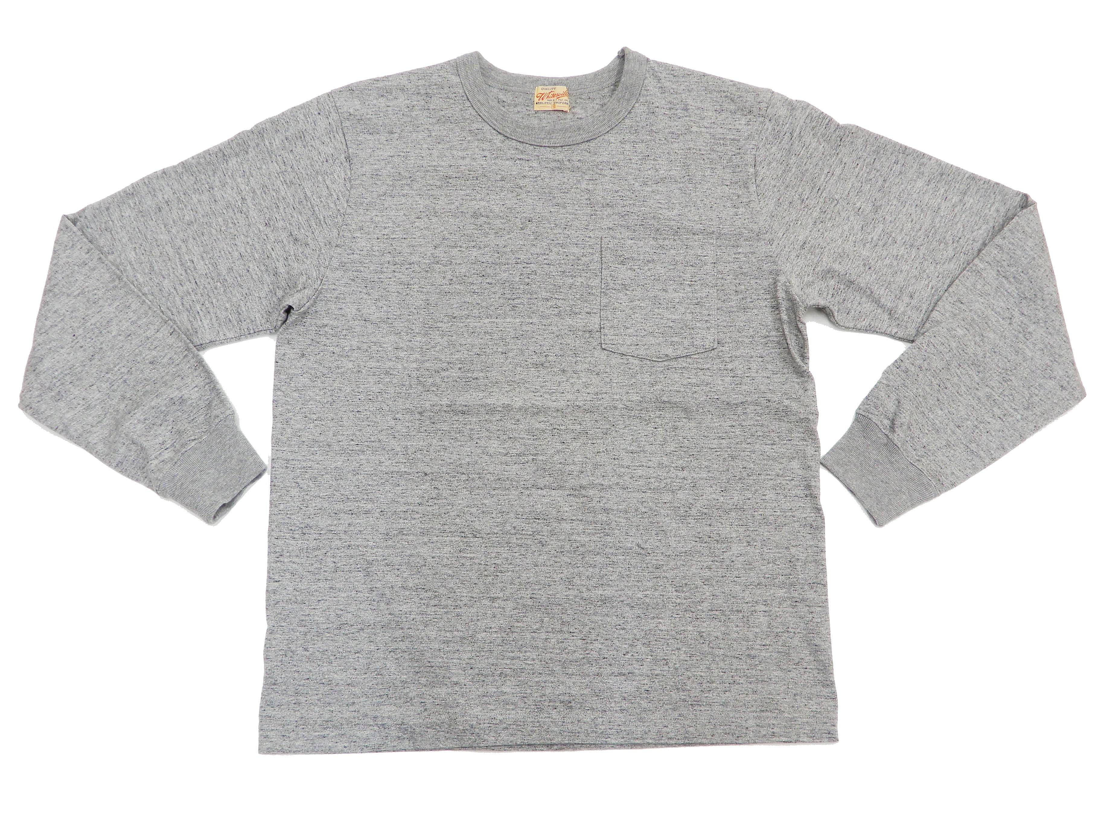 Whitesvill Plain T-shirt Men's Heavyweight Long Sleeve Pocket Tee WV68849 113 Heather-Gray - Image 5