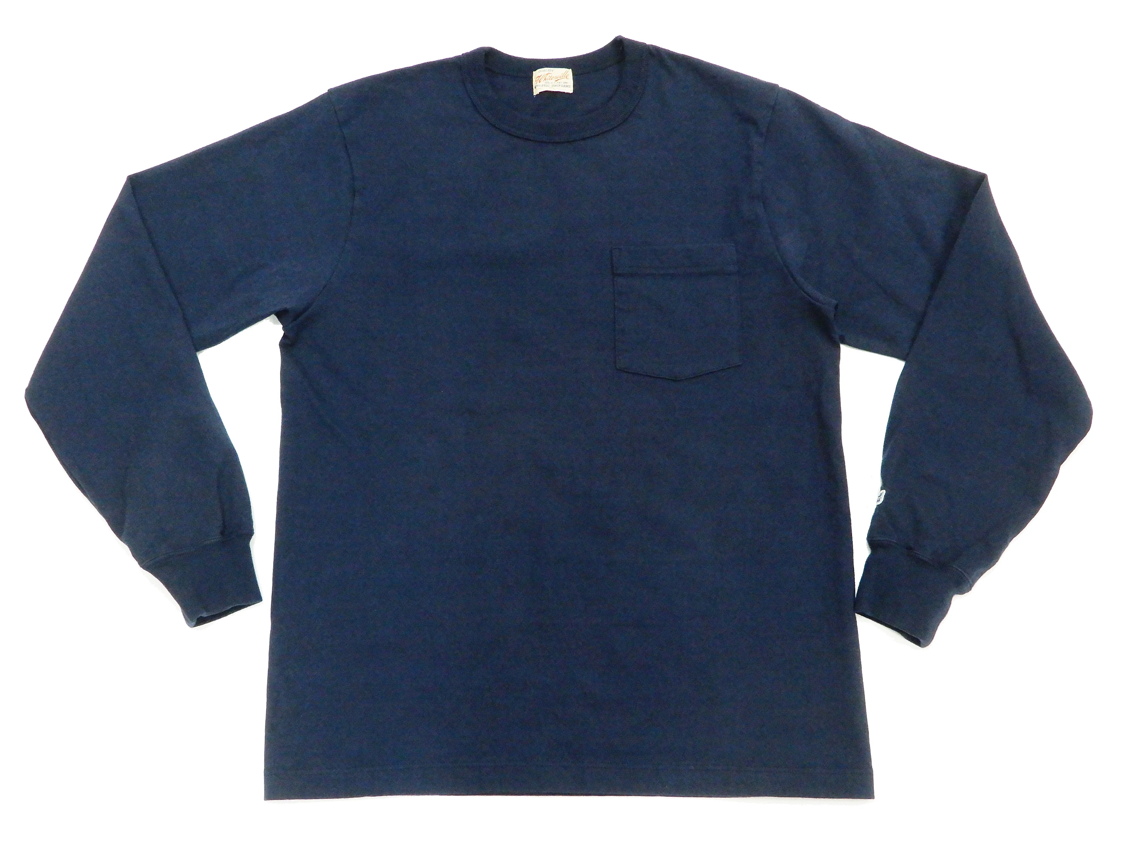 Whitesvill Plain T-shirt Men's Heavyweight Long Sleeve Pocket Tee WV68849 128 Dark-Blue - Image 5