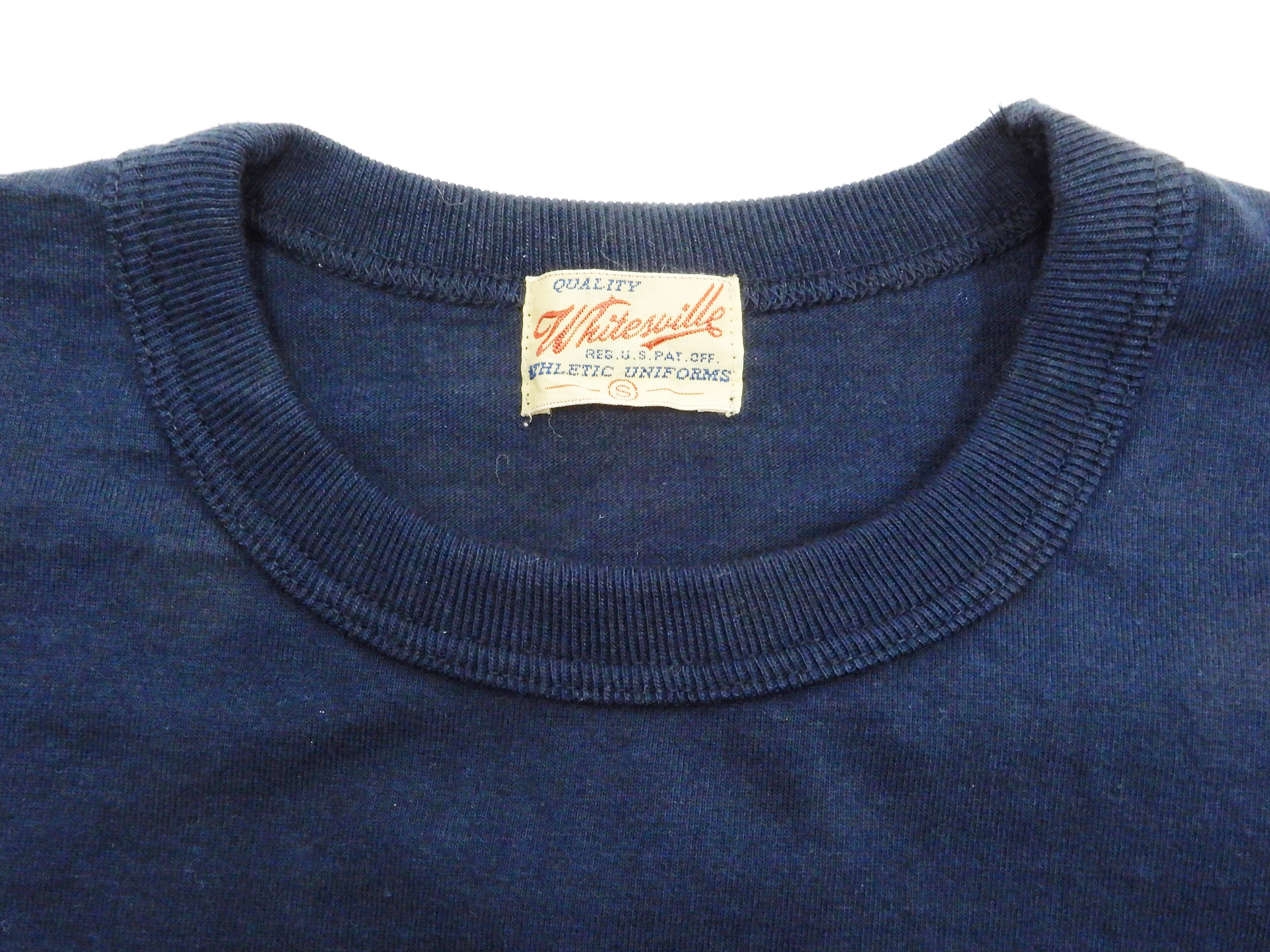 Whitesvill Plain T-shirt Men's Heavyweight Long Sleeve Pocket Tee WV68849 128 Dark-Blue - Image 7