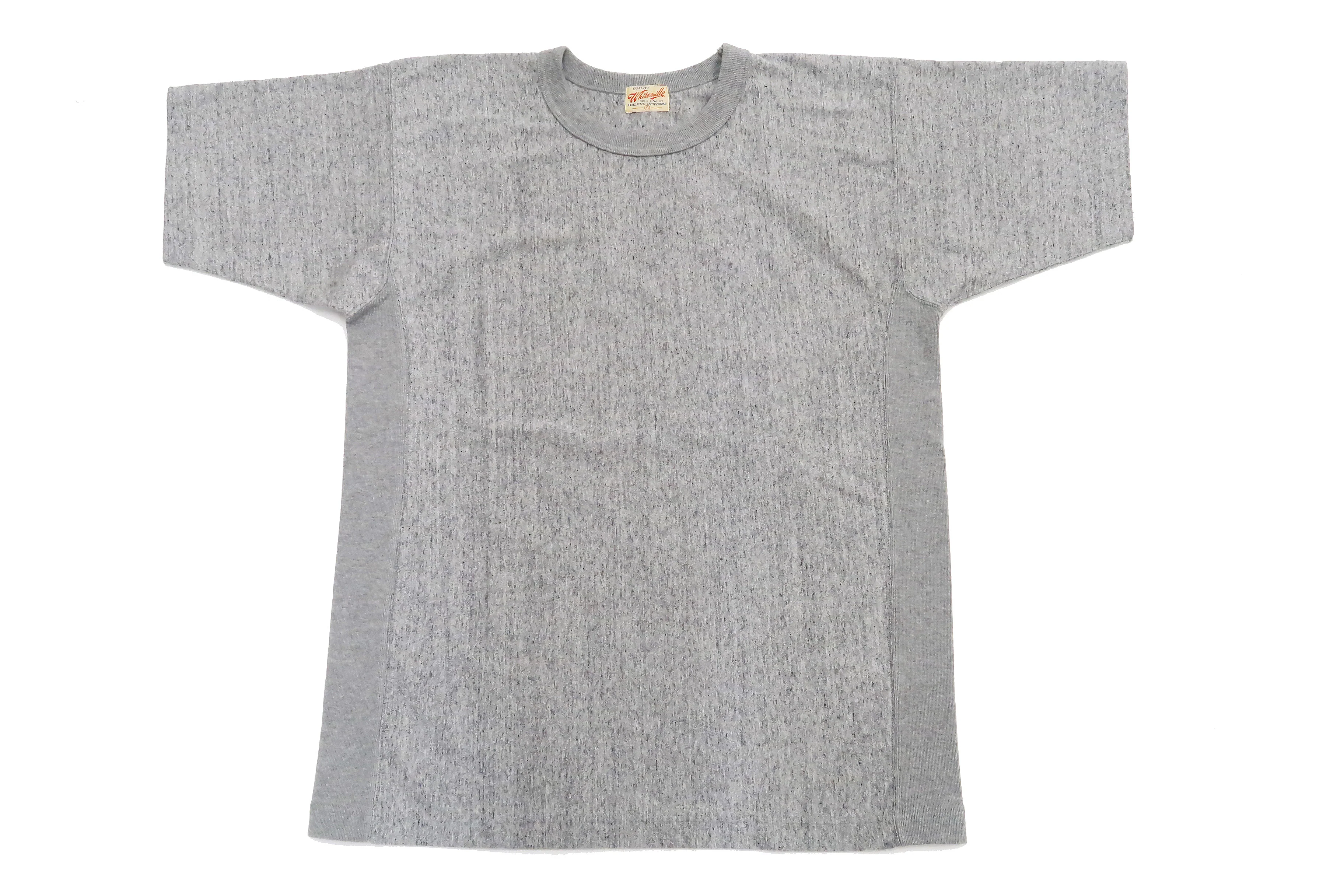 Whitesvill Plain T-shirt with Rib Side Panels Men's Heavyweight Short Sleeve Tee WV78930 113 Heather-Gray - Image 6