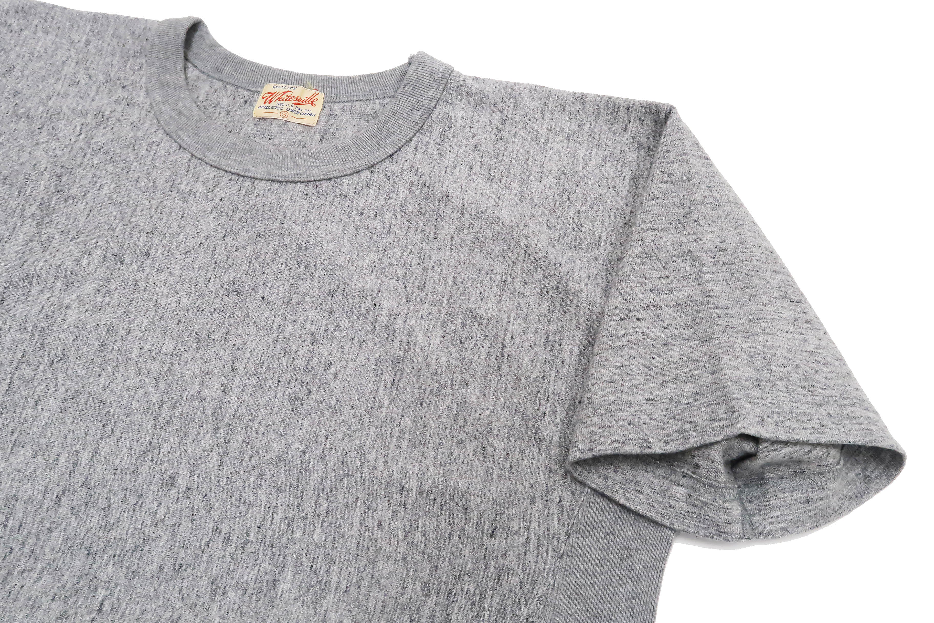 Whitesvill Plain T-shirt with Rib Side Panels Men's Heavyweight Short Sleeve Tee WV78930 113 Heather-Gray - Image 7
