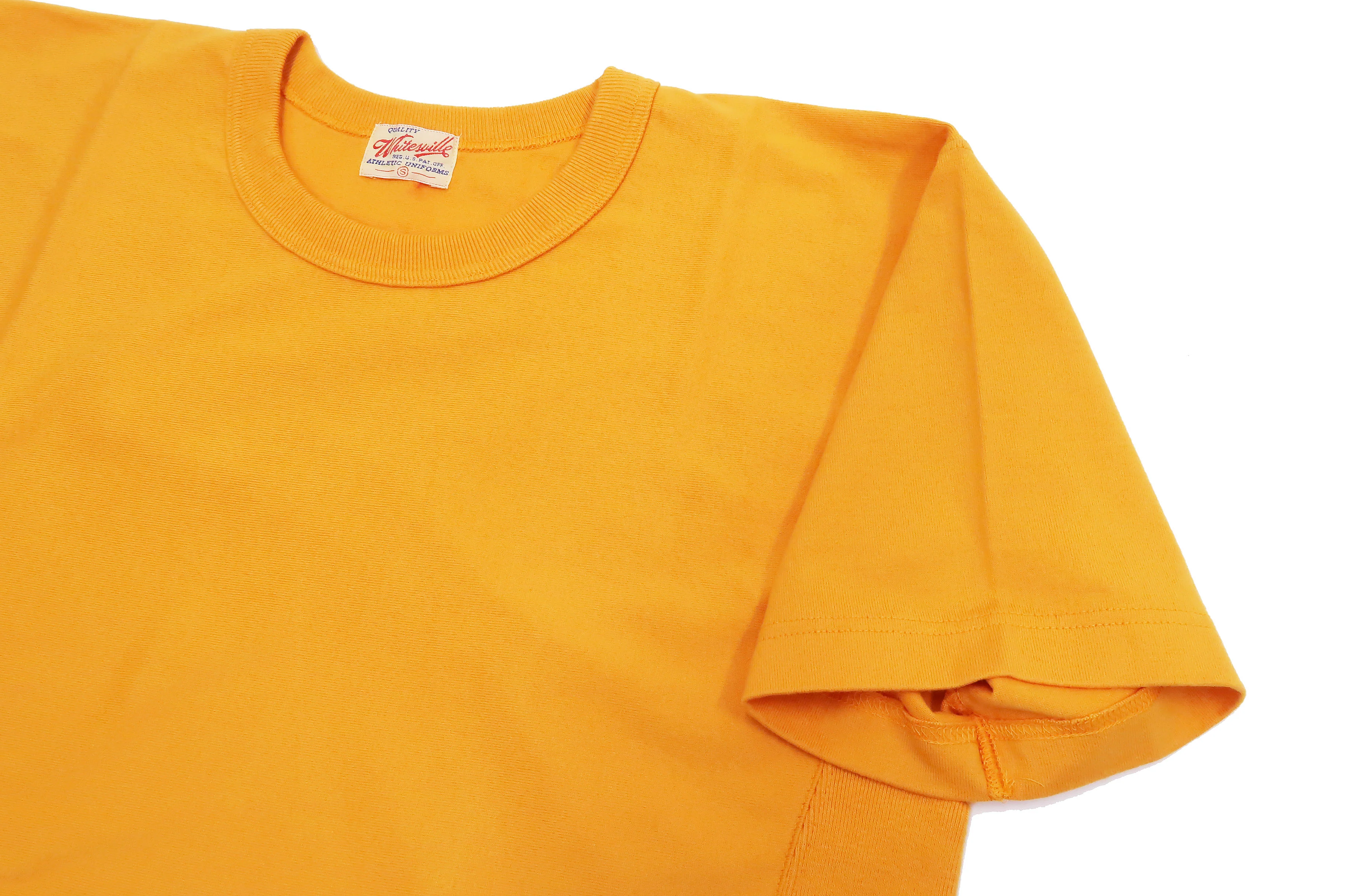 Whitesvill Plain T-shirt with Rib Side Panels Men's Heavyweight Short Sleeve Tee WV78930 156 Gold - Image 7