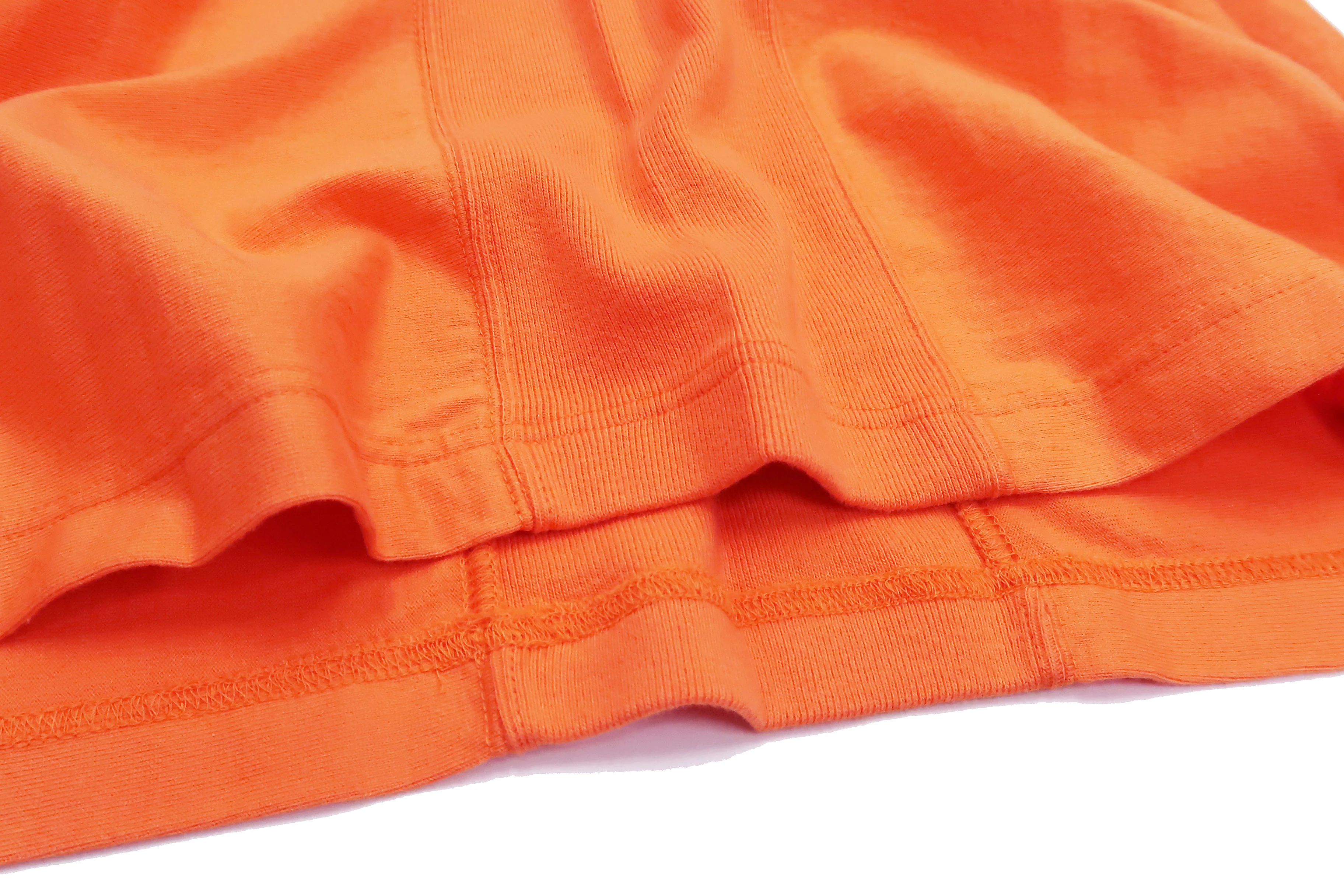 Whitesvill Plain T-shirt with Rib Side Panels Men's Heavyweight Short Sleeve Tee WV78930 159 Orange - Image 10