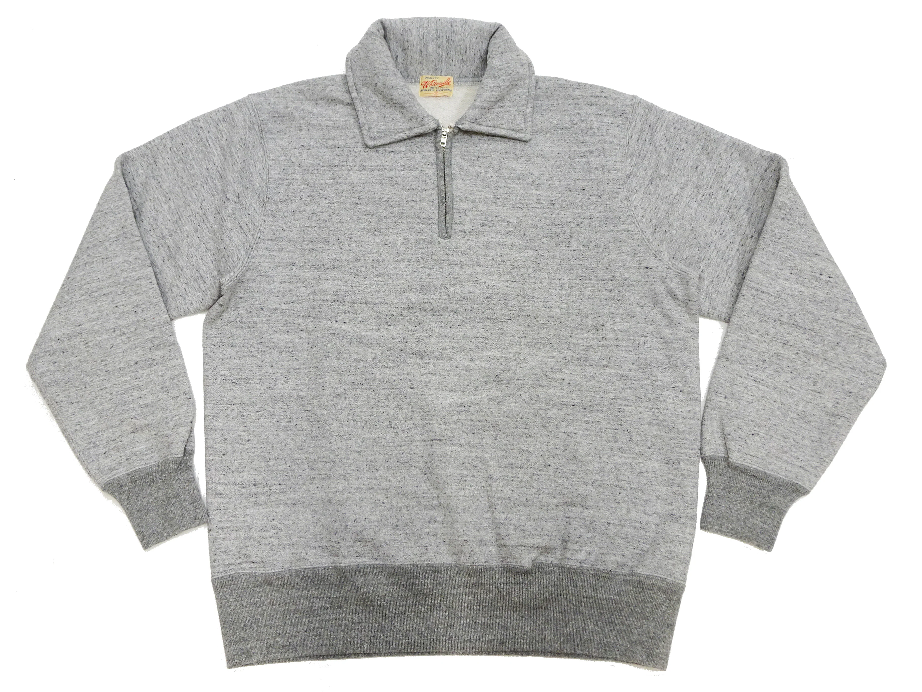 Whitesville Men's Collared Half-Zip Sweatshirt - Heavyweight Loopwheel Fleece, Made in Japan, Vintage-Inspired Athletic Wear (Toyo Enterprises WV69641 113 Heather Gray) - Image 6