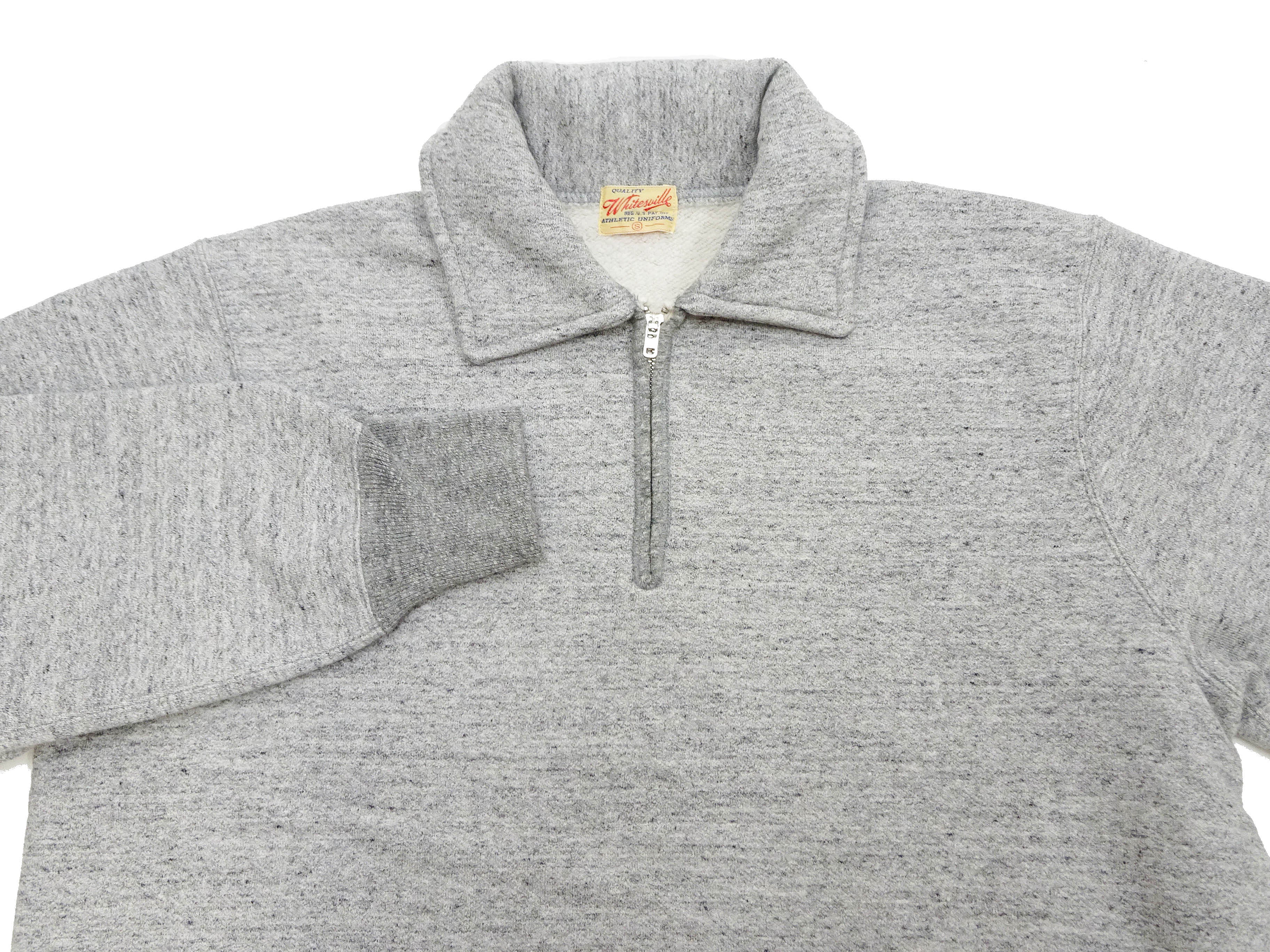 Whitesville Men's Collared Half-Zip Sweatshirt - Heavyweight Loopwheel Fleece, Made in Japan, Vintage-Inspired Athletic Wear (Toyo Enterprises WV69641 113 Heather Gray) - Image 7