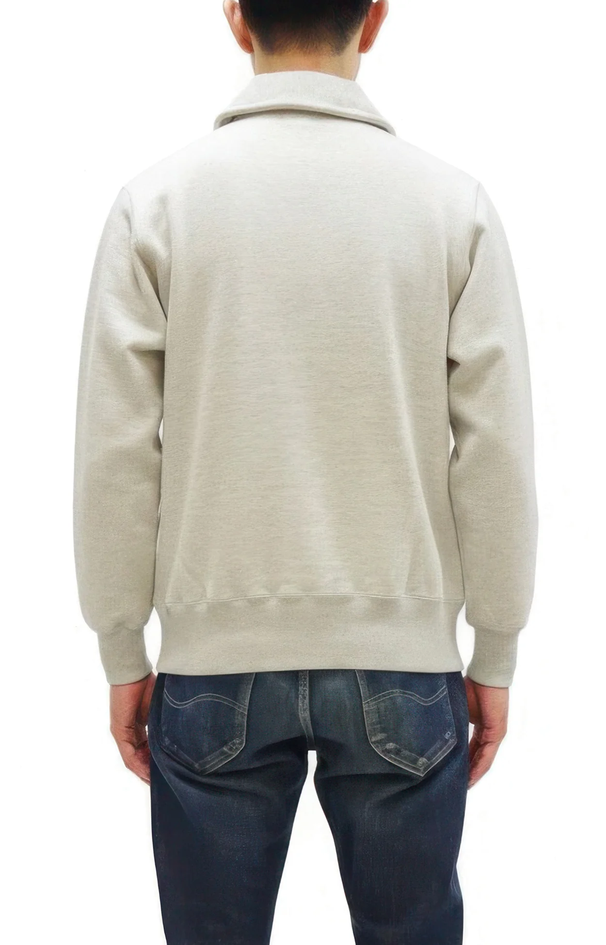 Whitesville Men's Collared Half-Zip Sweatshirt - Heavyweight Loopwheel Fleece, Made in Japan, Vintage-Inspired Athletic Wear (Toyo Enterprises WV69641 131 Oatmeal) - Image 4