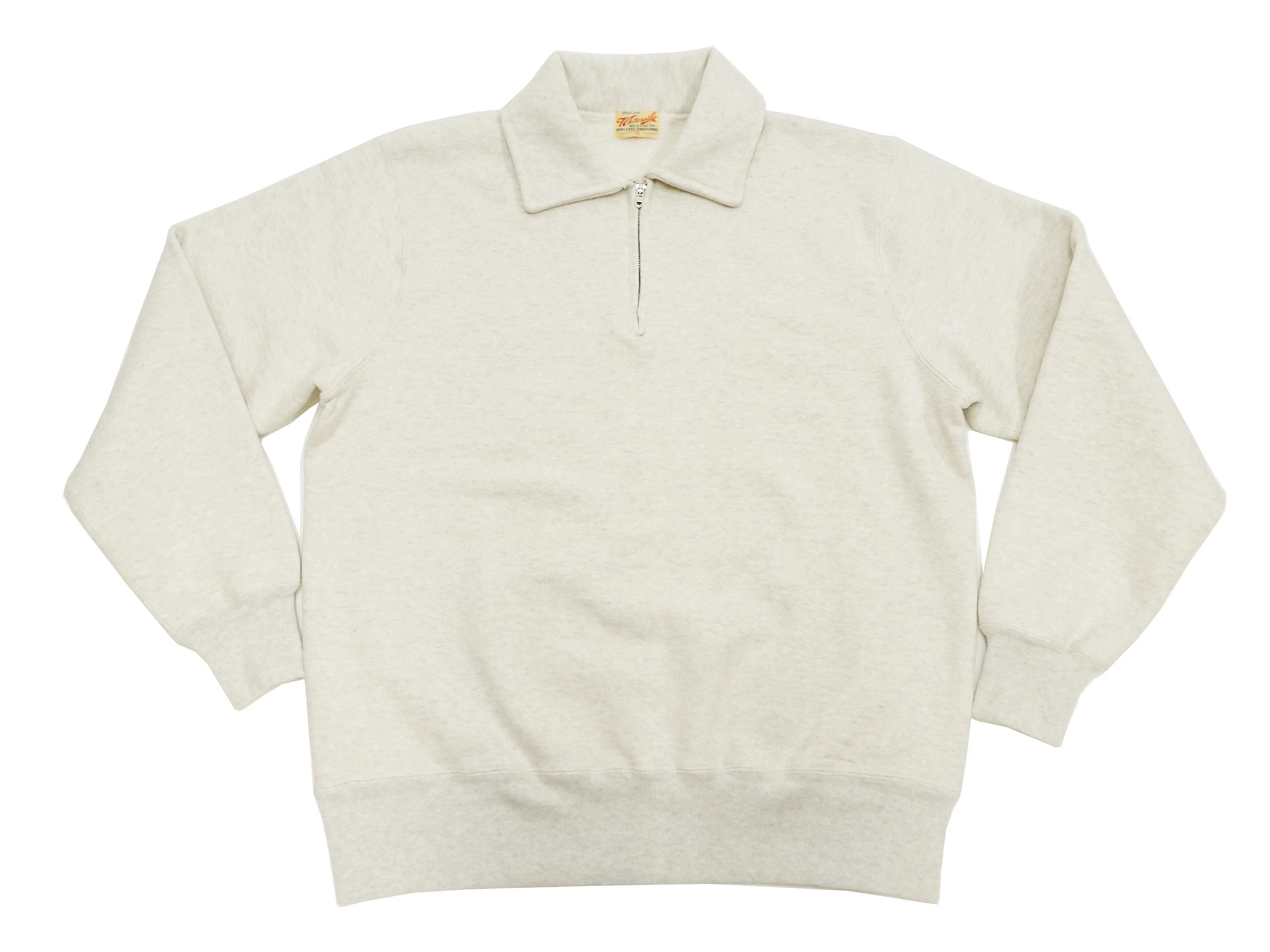 Whitesville Men's Collared Half-Zip Sweatshirt - Heavyweight Loopwheel Fleece, Made in Japan, Vintage-Inspired Athletic Wear (Toyo Enterprises WV69641 131 Oatmeal) - Image 6