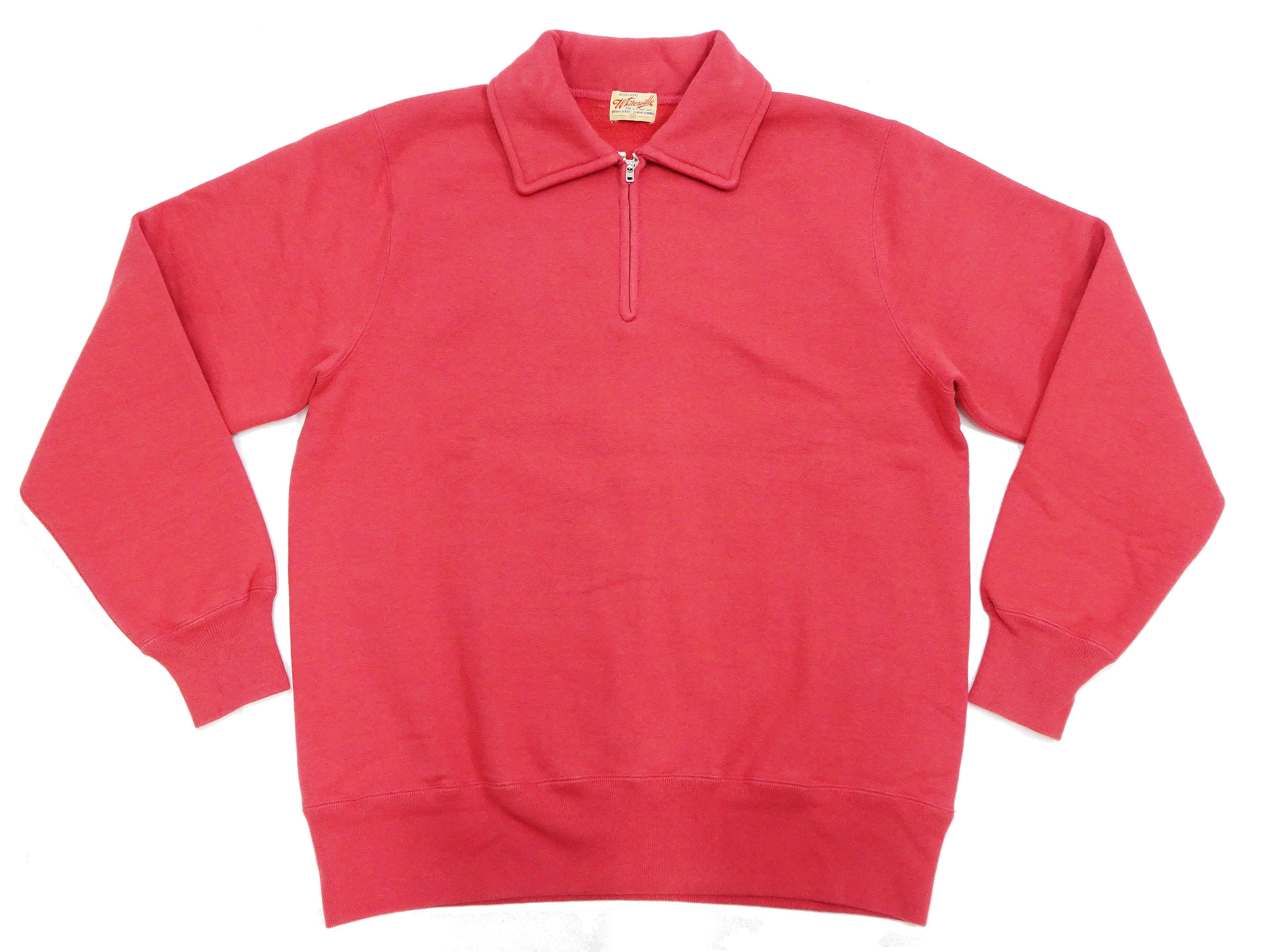 Whitesville Men's Collared Half-Zip Sweatshirt - Heavyweight Loopwheel Fleece, Made in Japan, Vintage-Inspired Athletic Wear (Toyo Enterprises WV69641 165 Red) - Image 6