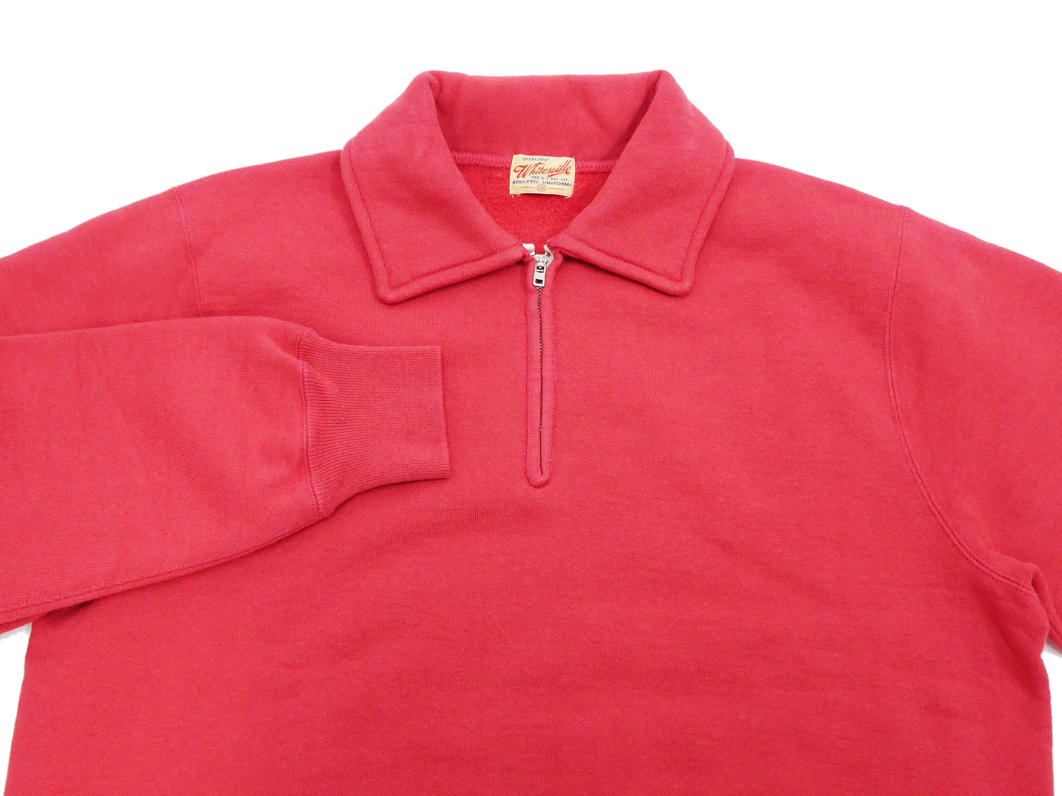 Whitesville Men's Collared Half-Zip Sweatshirt - Heavyweight Loopwheel Fleece, Made in Japan, Vintage-Inspired Athletic Wear (Toyo Enterprises WV69641 165 Red) - Image 7