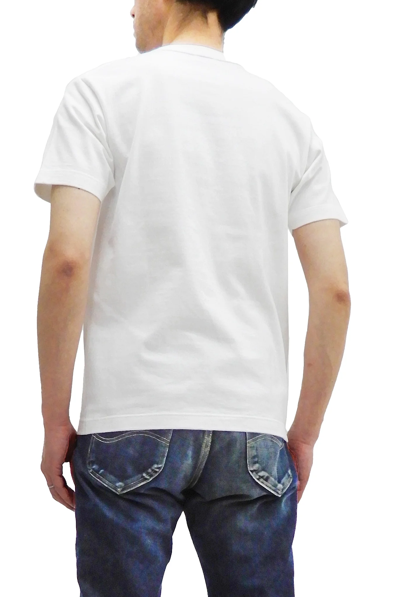 Whitesville Men's Plain Pocket T-Shirt - Short Sleeve Crewneck Loopwheel Tee (One-Wash) WV78932 by Toyo Enterprises 105 Off-White - Image 4