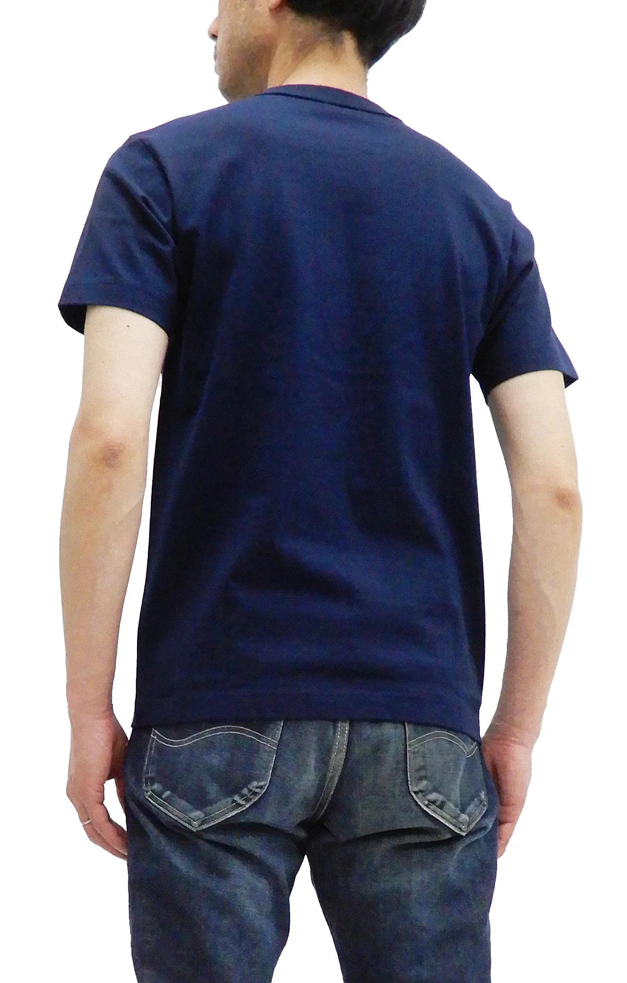 Whitesville Men's Plain Pocket T-Shirt - Short Sleeve Crewneck Loopwheel Tee (One-Wash) WV78932 by Toyo Enterprises 128 Navy-Blue - Image 4
