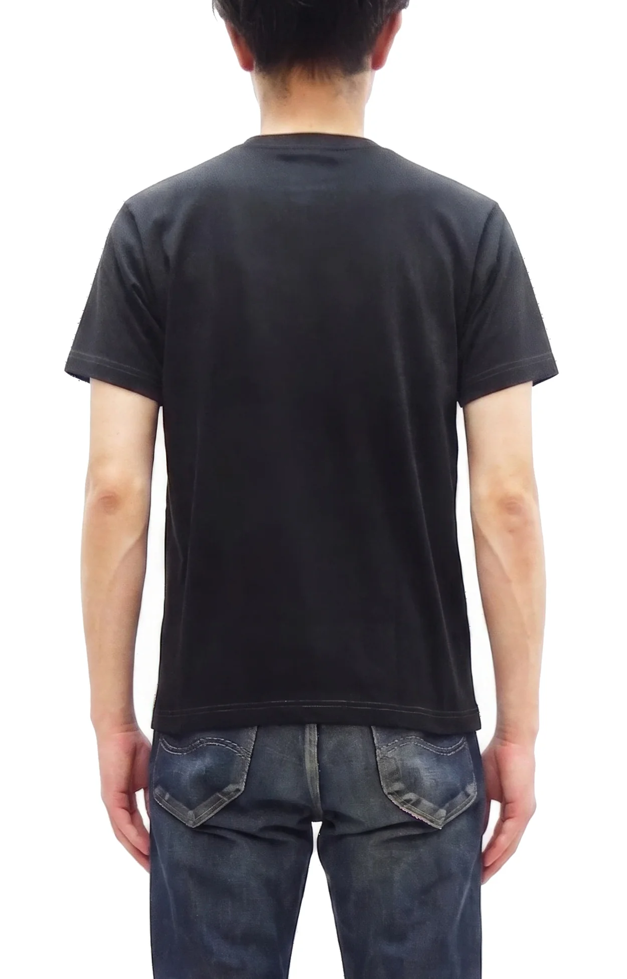 Whitesville Men's Short-Sleeve Henley T-Shirt, 100% Cotton Tubular-Knit Jersey, Slim Fit, One-Pack, Made in Japan (WV79681 119 Black) - Image 4