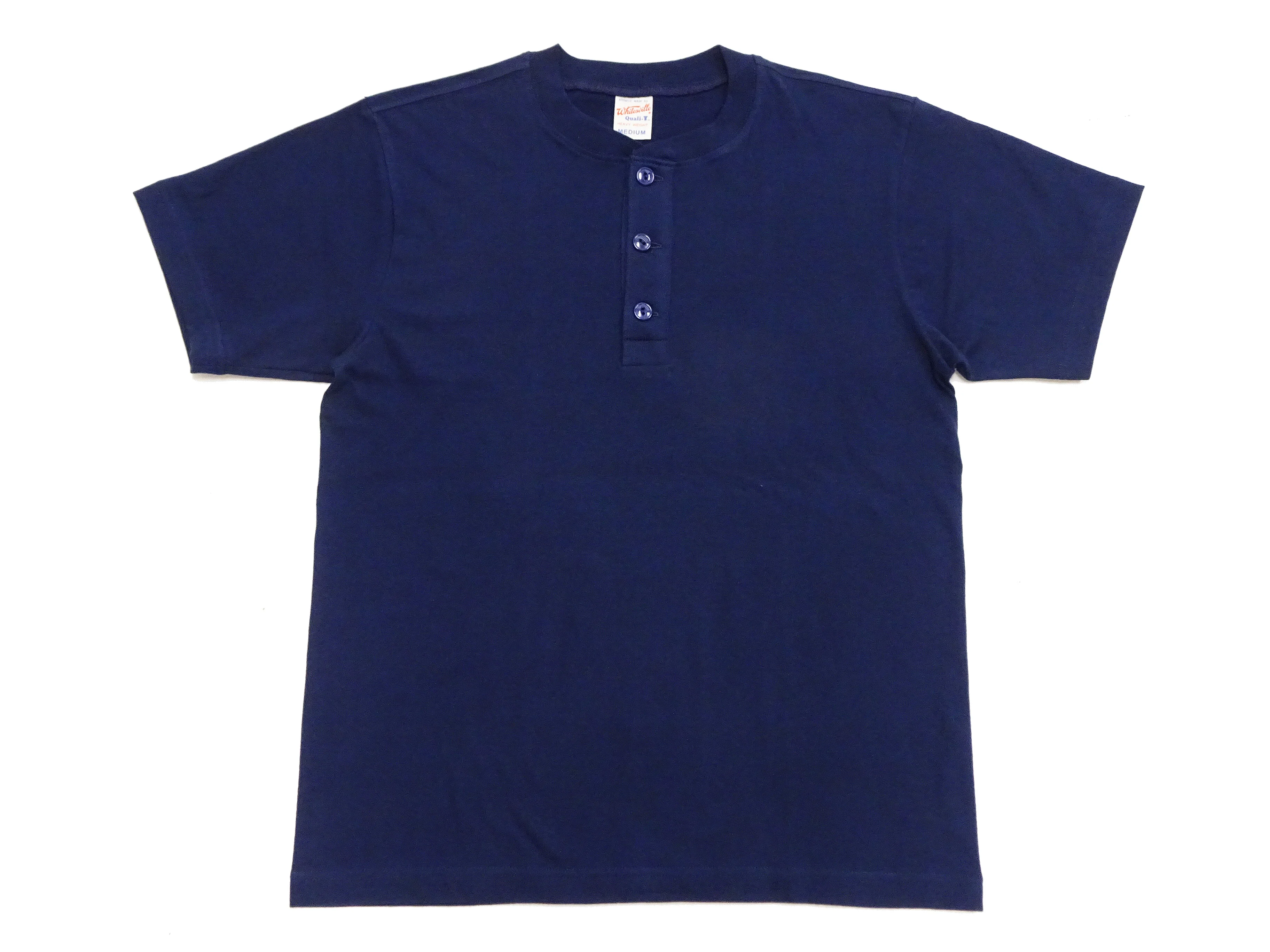 Whitesville Men's Short-Sleeve Henley T-Shirt, 100% Cotton Tubular-Knit Jersey, Slim Fit, One-Pack, Made in Japan (WV79681 128 Navy) - Image 6