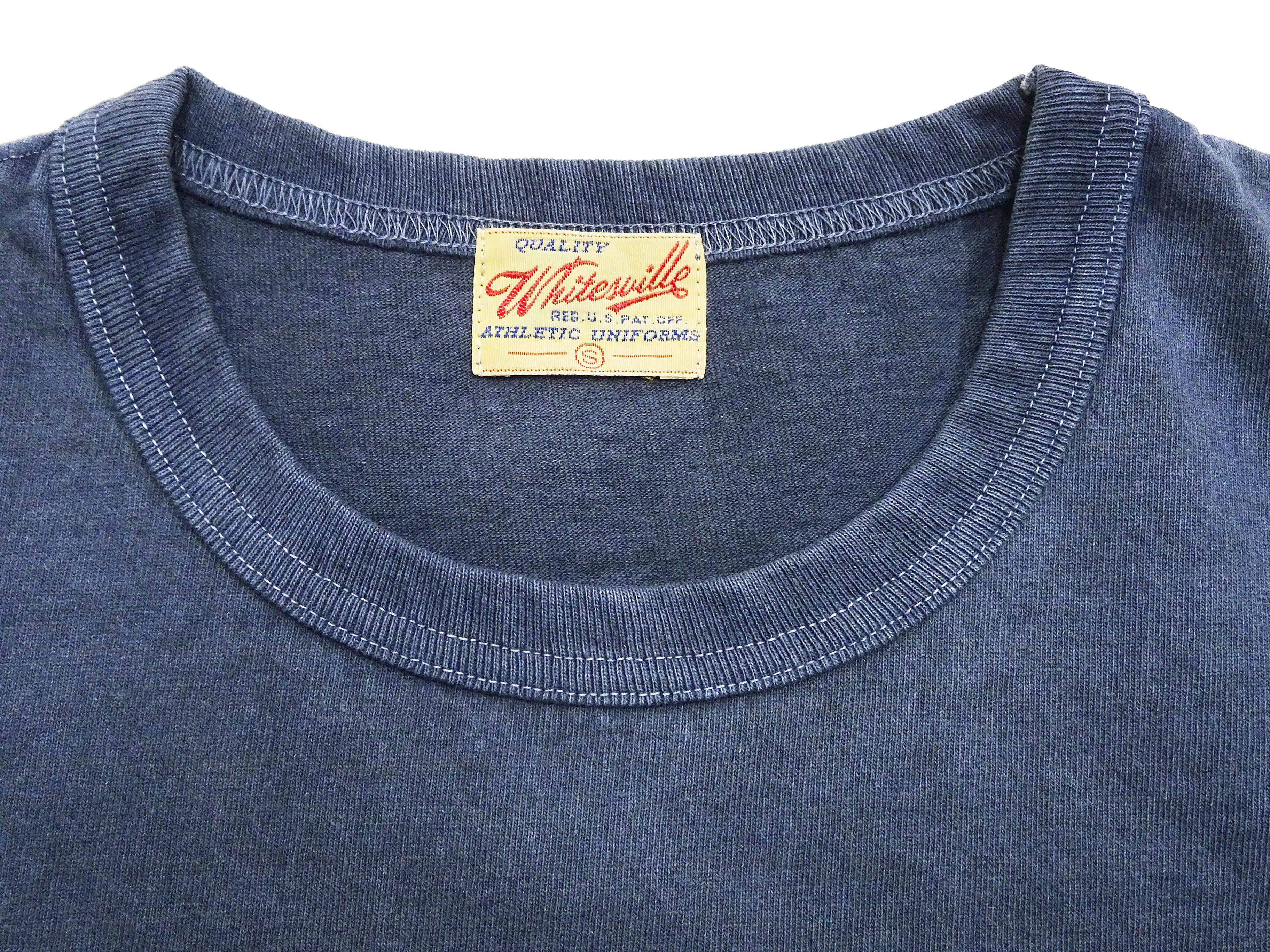 Whitesville Men's Short Sleeve Pigment-Dyed Pocket T-Shirt, Heavyweight Tubular Cotton Jersey Plain Tee, Made in Japan by Toyo Enterprises (WV79531 128 Faded Navy) - Image 8