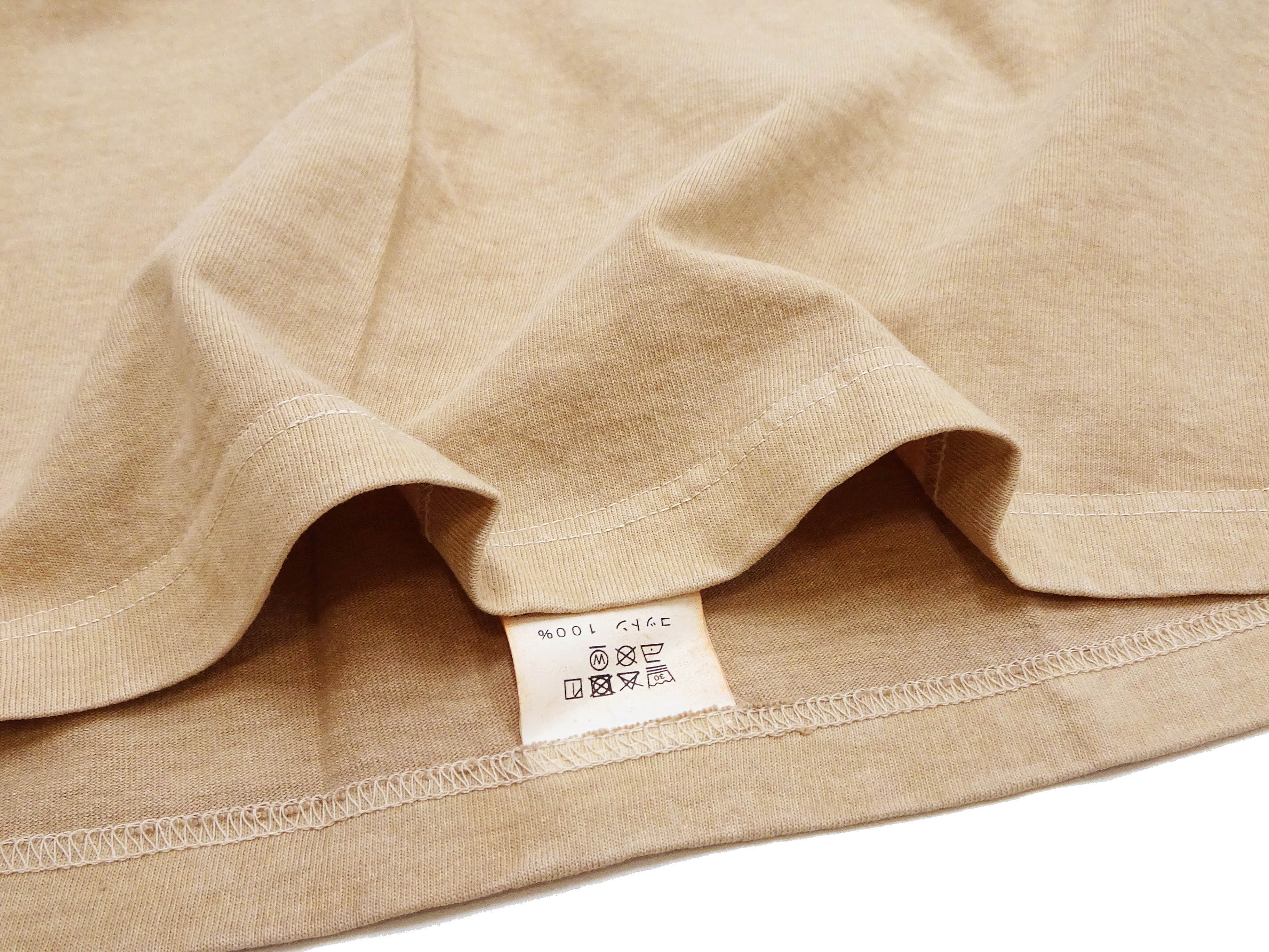 Whitesville Men's Short Sleeve Pigment-Dyed Pocket T-Shirt, Heavyweight Tubular Cotton Jersey Plain Tee, Made in Japan by Toyo Enterprises (WV79531 133 Faded Beige) - Image 9