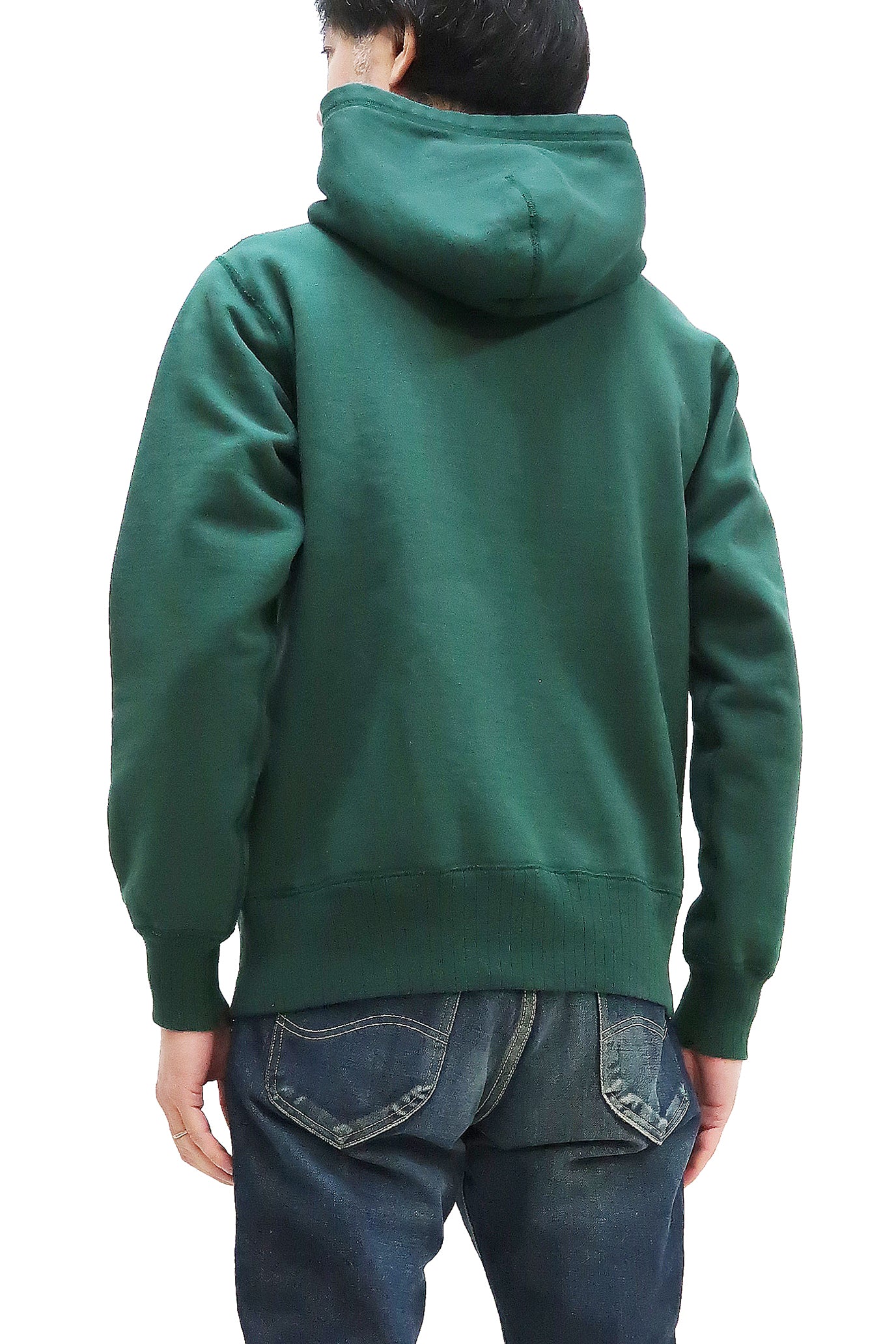 Whitesville Plain Pullover Hoodie Men's Solid Color Hooded Sweatshirt WV67729 Green - Image 4