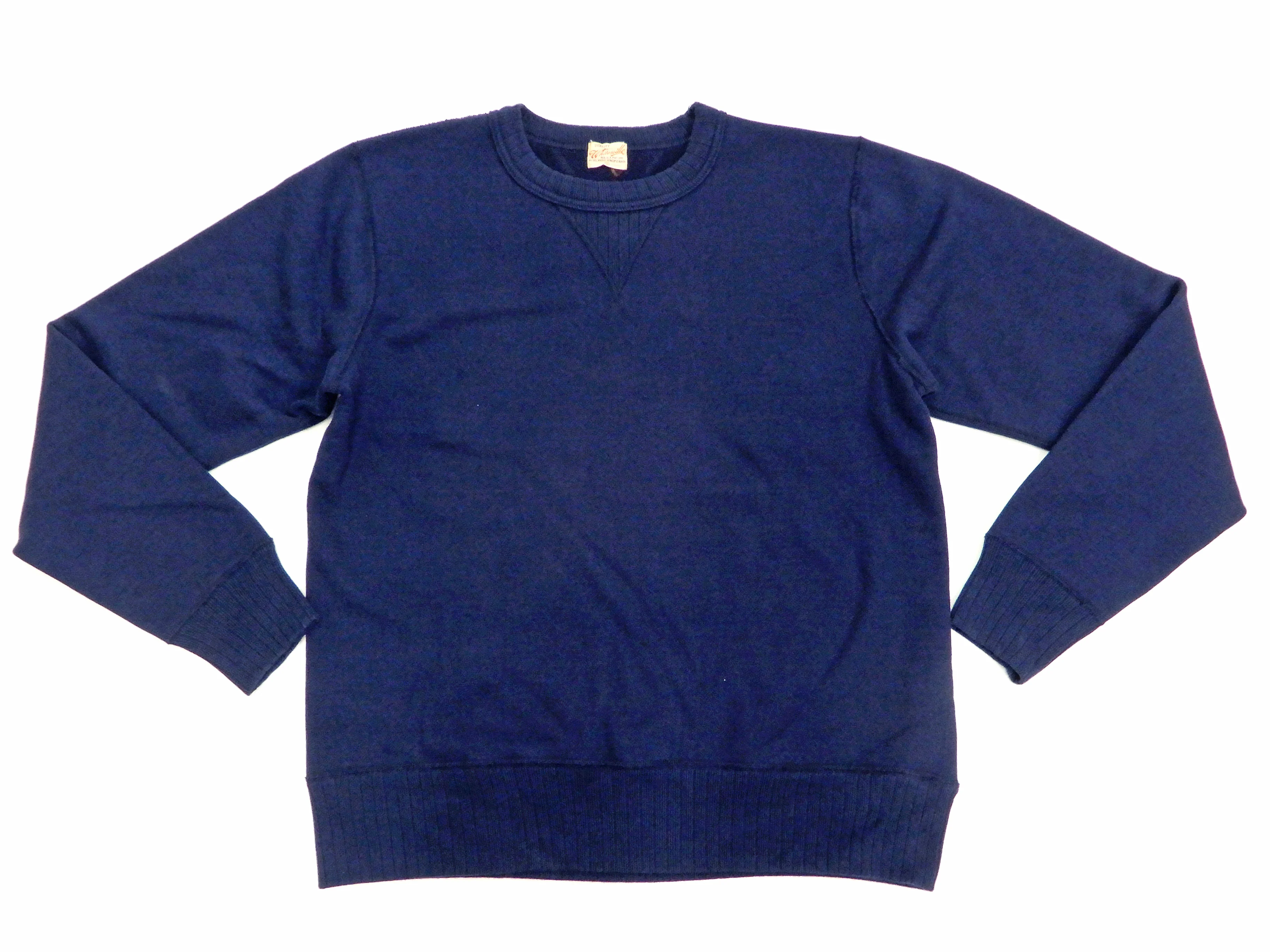 Whitesville Plain Sweatshirt Men's Loop-wheeled V-Insert Vintage Style WV67728 Navy-Blue - Image 5