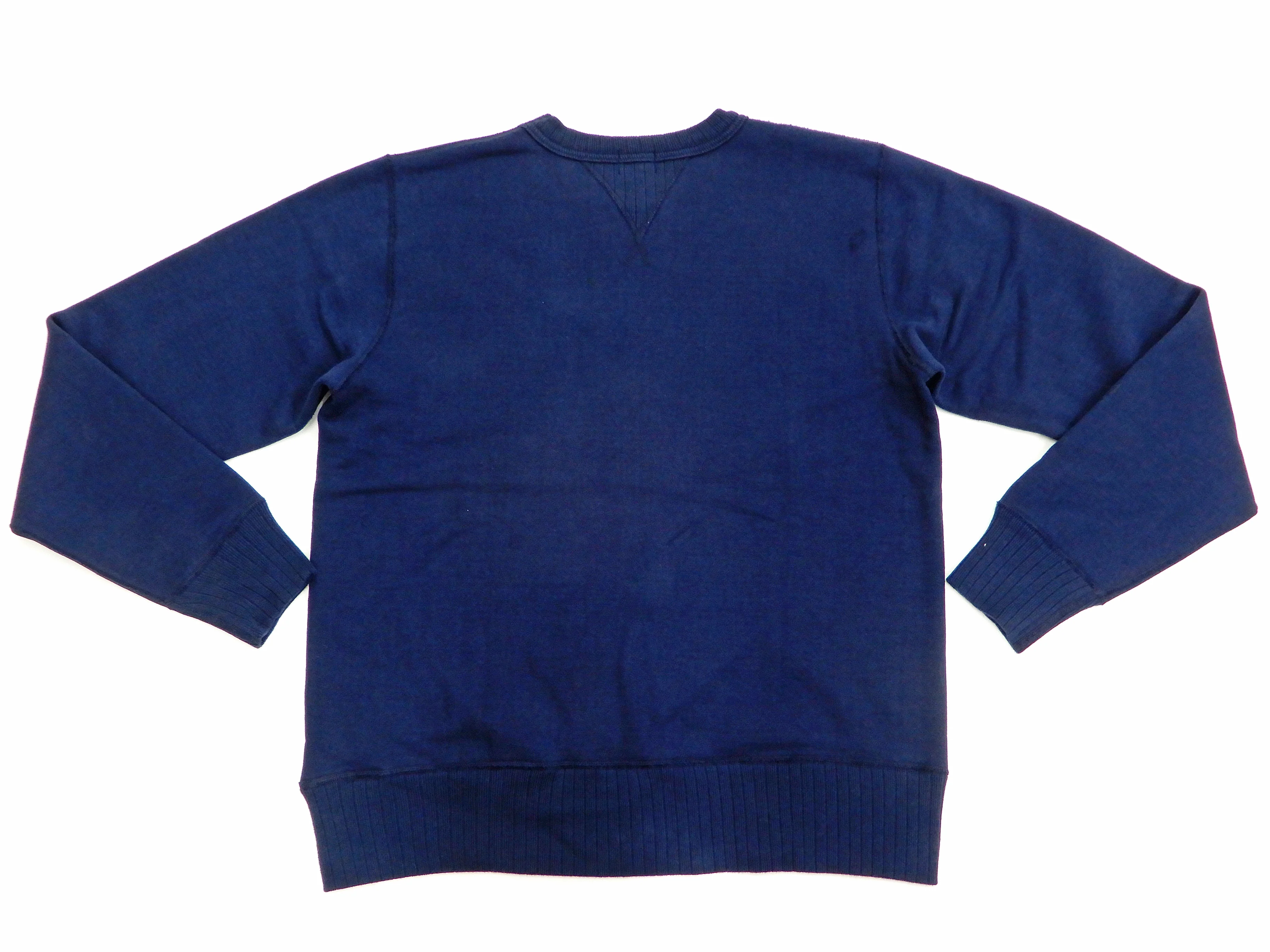 Whitesville Plain Sweatshirt Men's Loop-wheeled V-Insert Vintage Style WV67728 Navy-Blue - Image 9