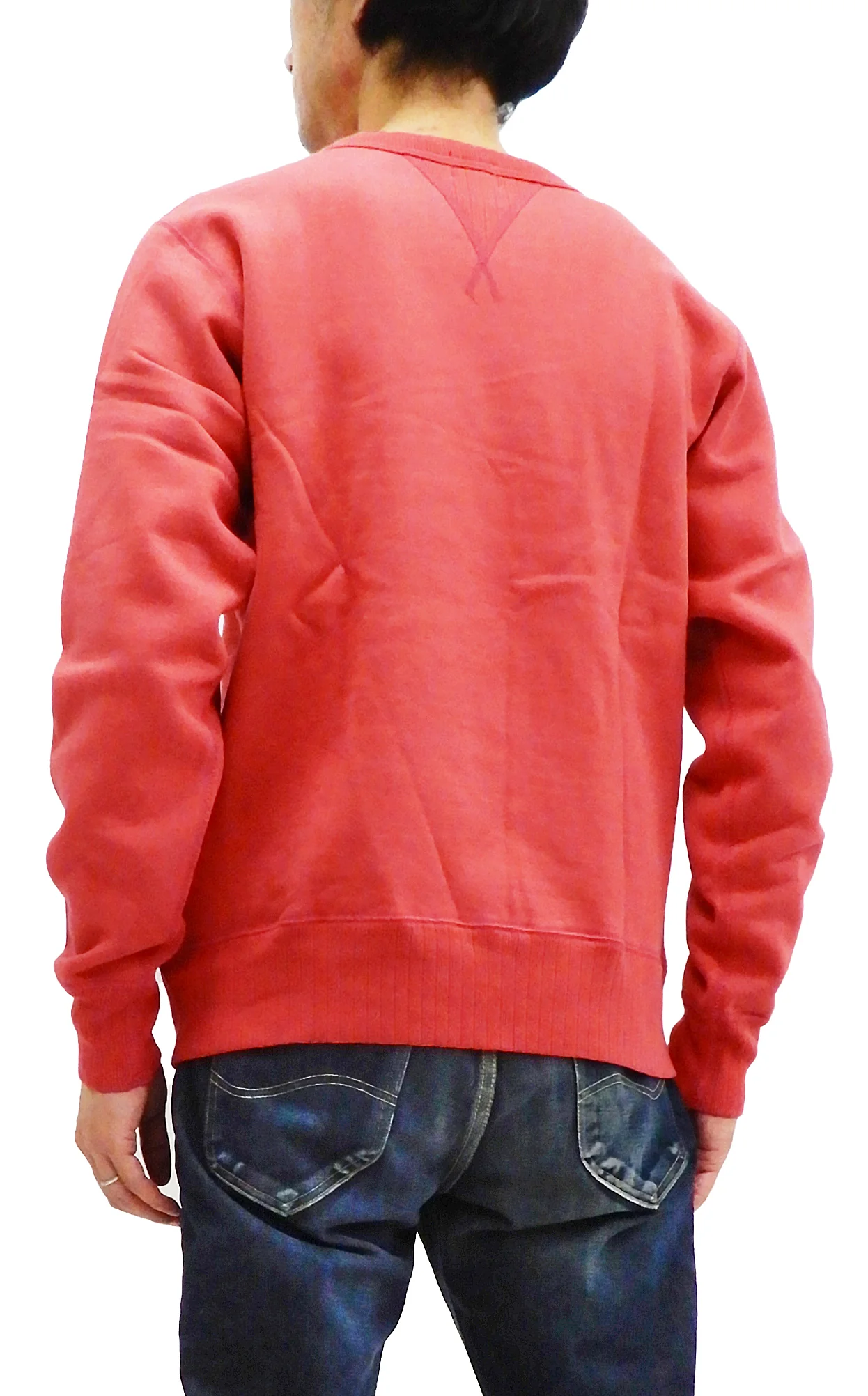 Whitesville Plain Sweatshirt Men's Loop-wheeled V-Insert Vintage Style WV67728 Red - Image 4